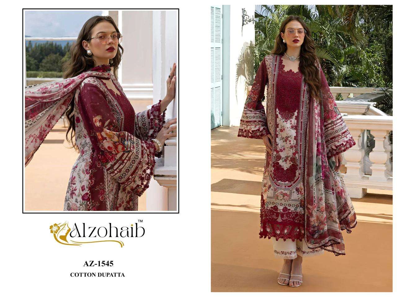AL ZOHAIB AZIZA VOL 1 NEW DESIGNS COTTON EMBROIDERY DESIGNER WORK SALWAR KAMEEZ 