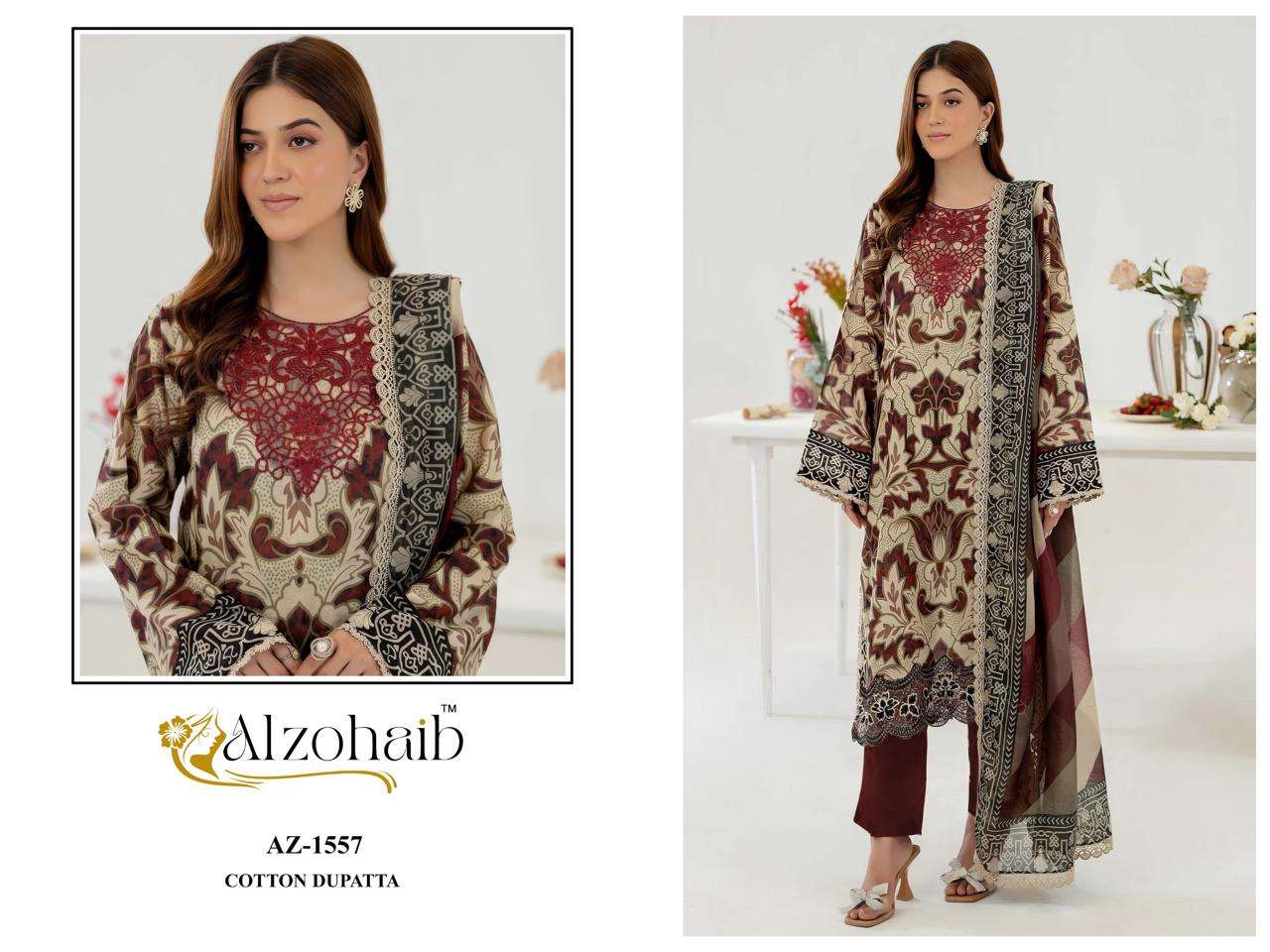 AL ZOHAIB ZOYA VOL 2 COTTON EMBROIDERY WORK SALWAR KAMEEZ 