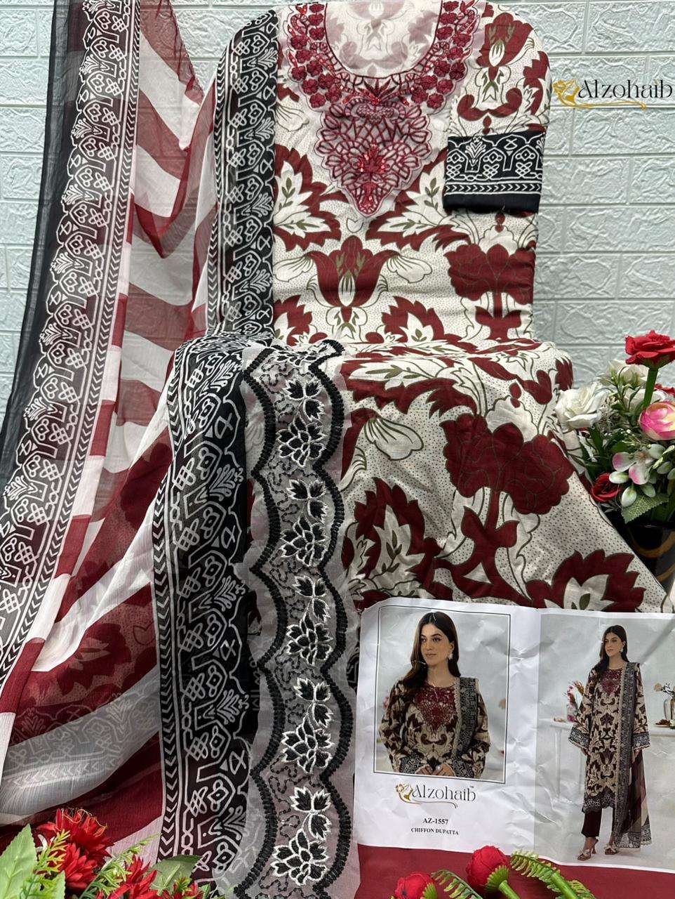 AL ZOHAIB ZOYA VOL 2 COTTON EMBROIDERY WORK SALWAR KAMEEZ 