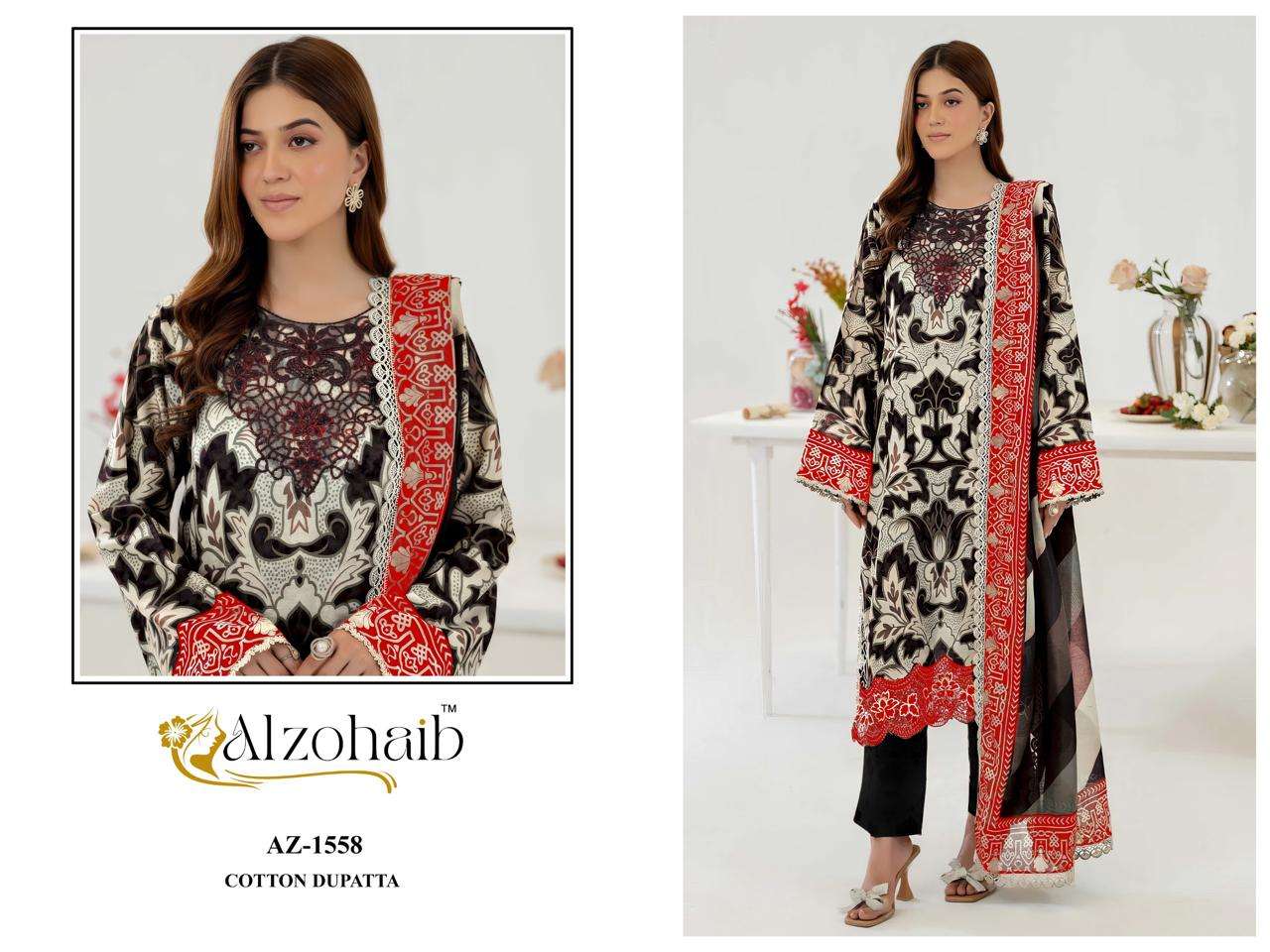 AL ZOHAIB ZOYA VOL 2 COTTON EMBROIDERY WORK SALWAR KAMEEZ 