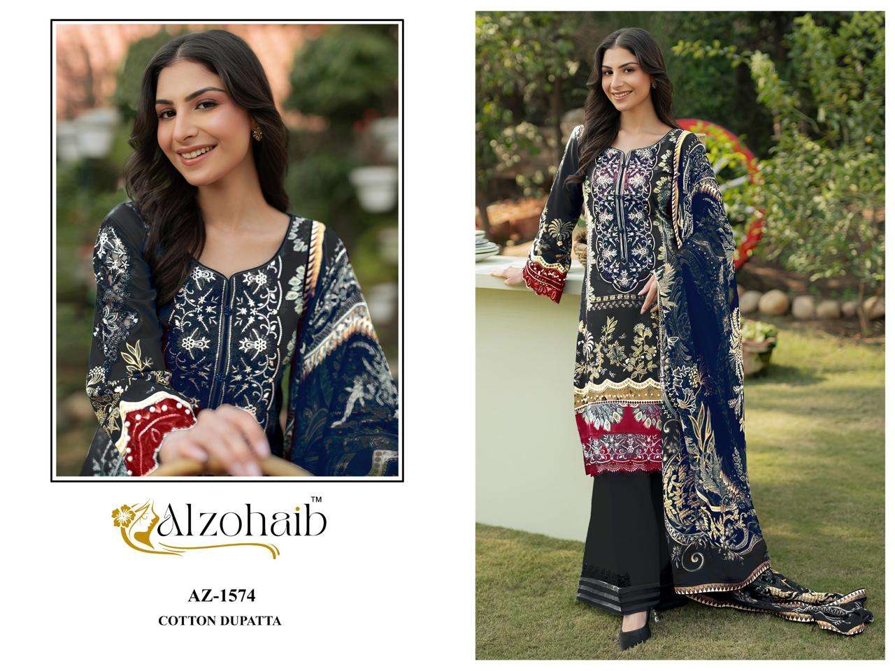 AL ZOHAIB ZOYA VOL 2 COTTON EMBROIDERY WORK SALWAR KAMEEZ 