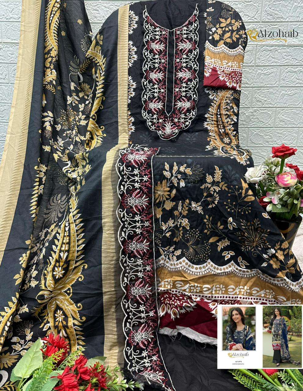 AL ZOHAIB ZOYA VOL 2 COTTON EMBROIDERY WORK SALWAR KAMEEZ 