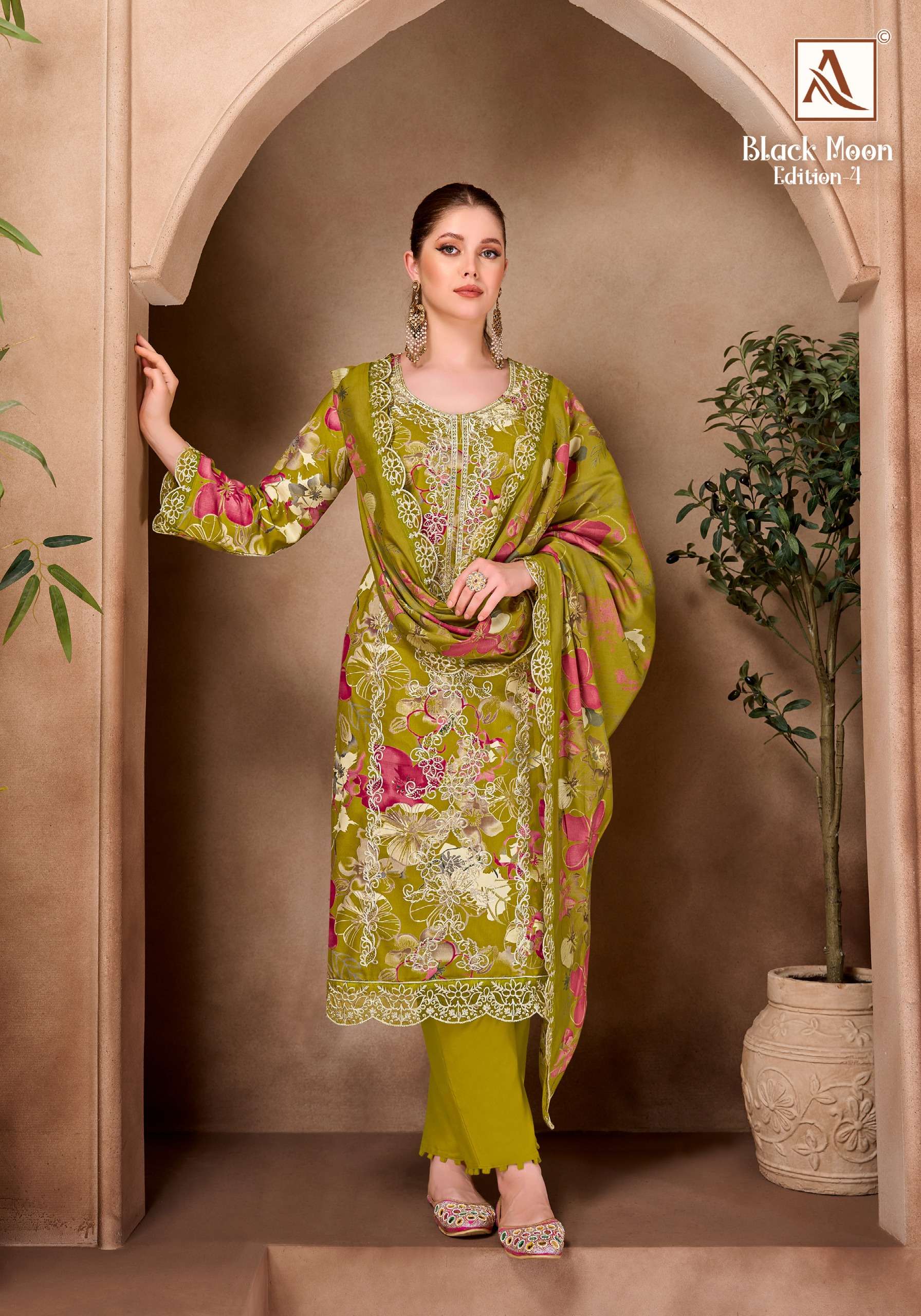 ALOK SUITS BLACK MOON VOL 4 VISCOSE PRINT WITH FANCY EMBROIDERY WORK SUIT