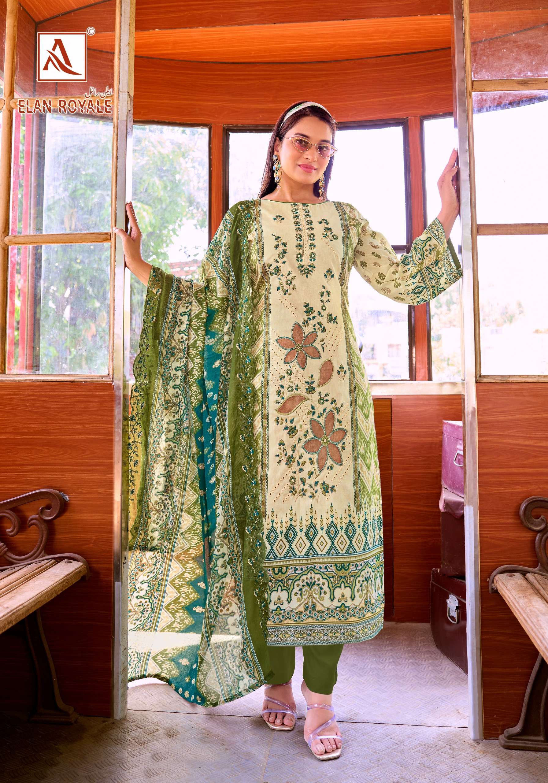 ALOK SUITS ELAN ROYALE COTTON PRINT WITH FANCY EMBROIDERY WORK SUIT