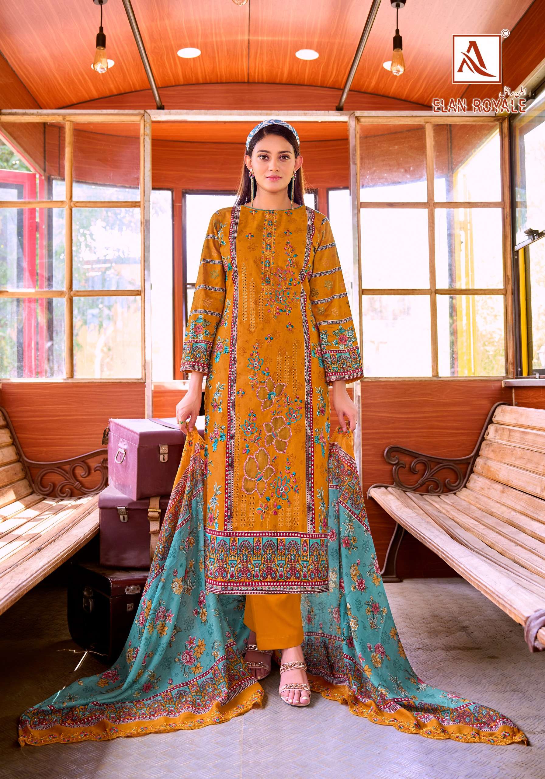 ALOK SUITS ELAN ROYALE COTTON PRINT WITH FANCY EMBROIDERY WORK SUIT