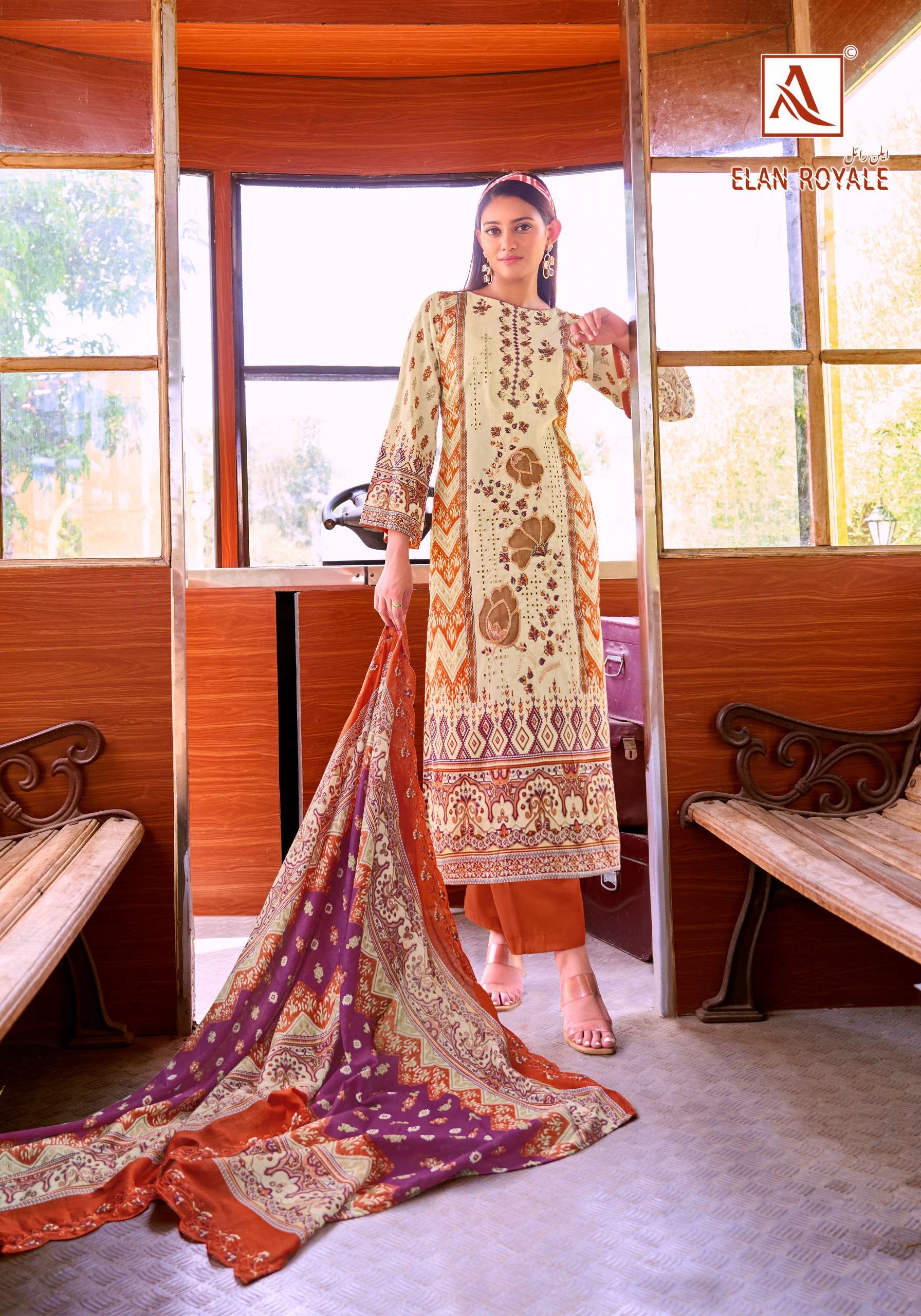 ALOK SUITS ELAN ROYALE COTTON PRINT WITH FANCY EMBROIDERY WORK SUIT