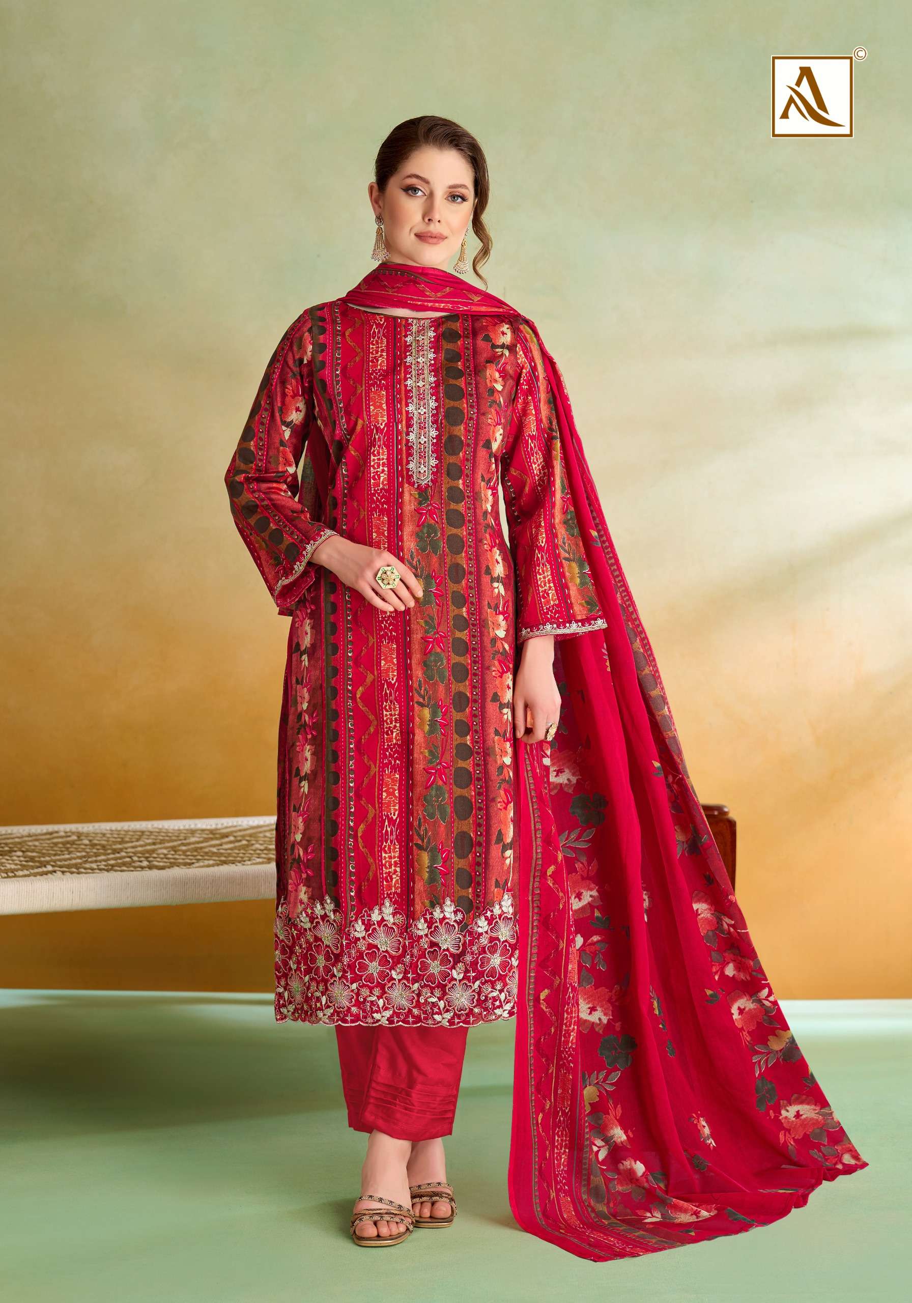ALOK SUITS SITARA NIGHT JAM COTTON FOIL PRINT WITH FANCY EMBROIDERY WORK SUIT