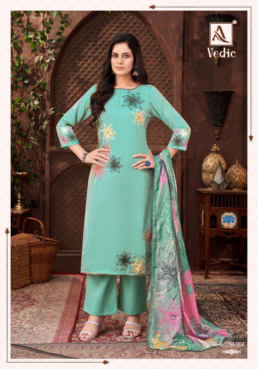 ALOK SUITS VEDIC JAM COTTON DIGITAL PRINT WITH FANCY WORK SUIT