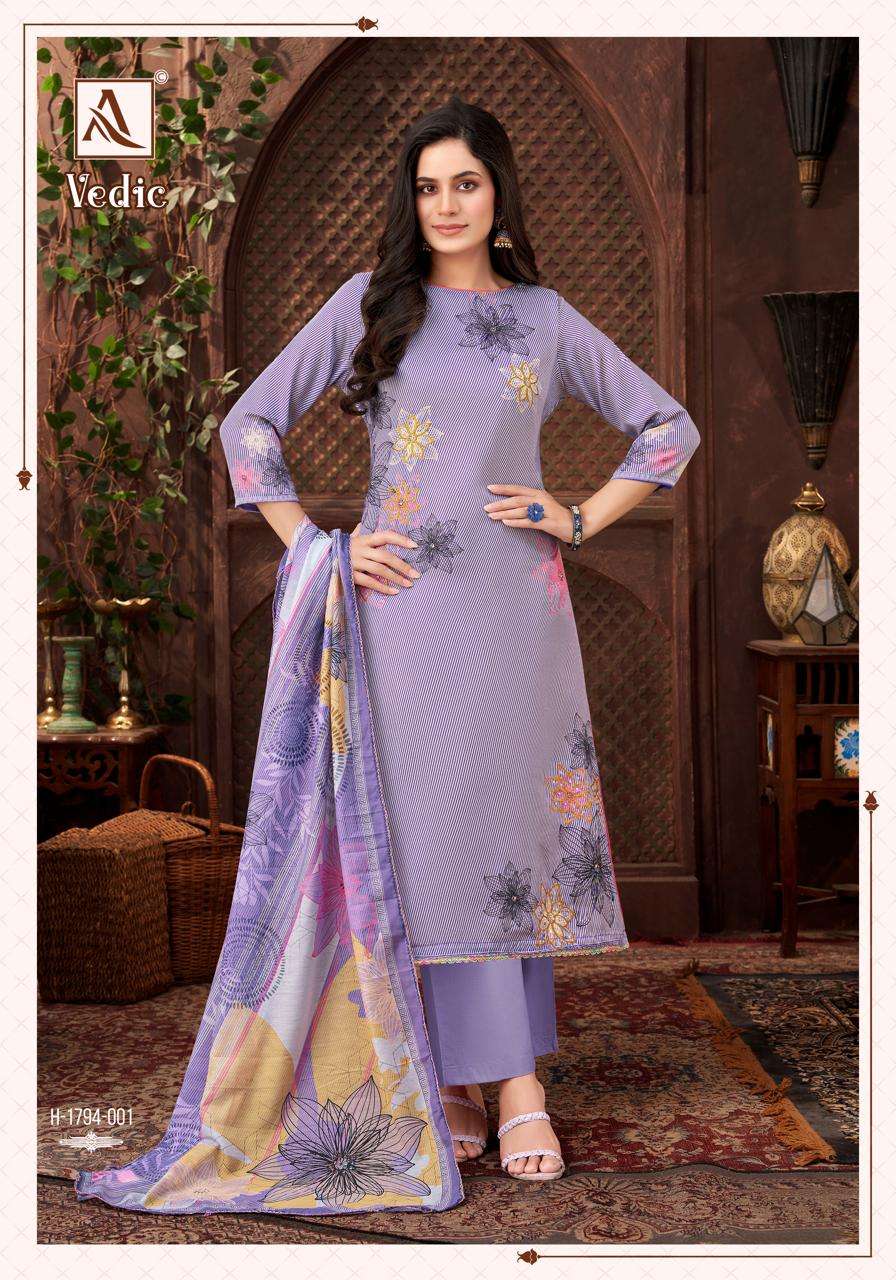 ALOK SUITS VEDIC JAM COTTON DIGITAL PRINT WITH FANCY WORK SUIT