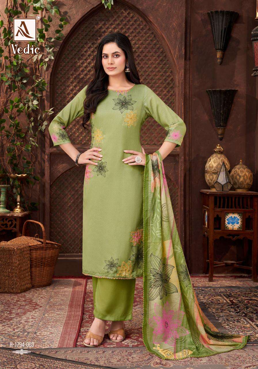 ALOK SUITS VEDIC JAM COTTON DIGITAL PRINT WITH FANCY WORK SUIT