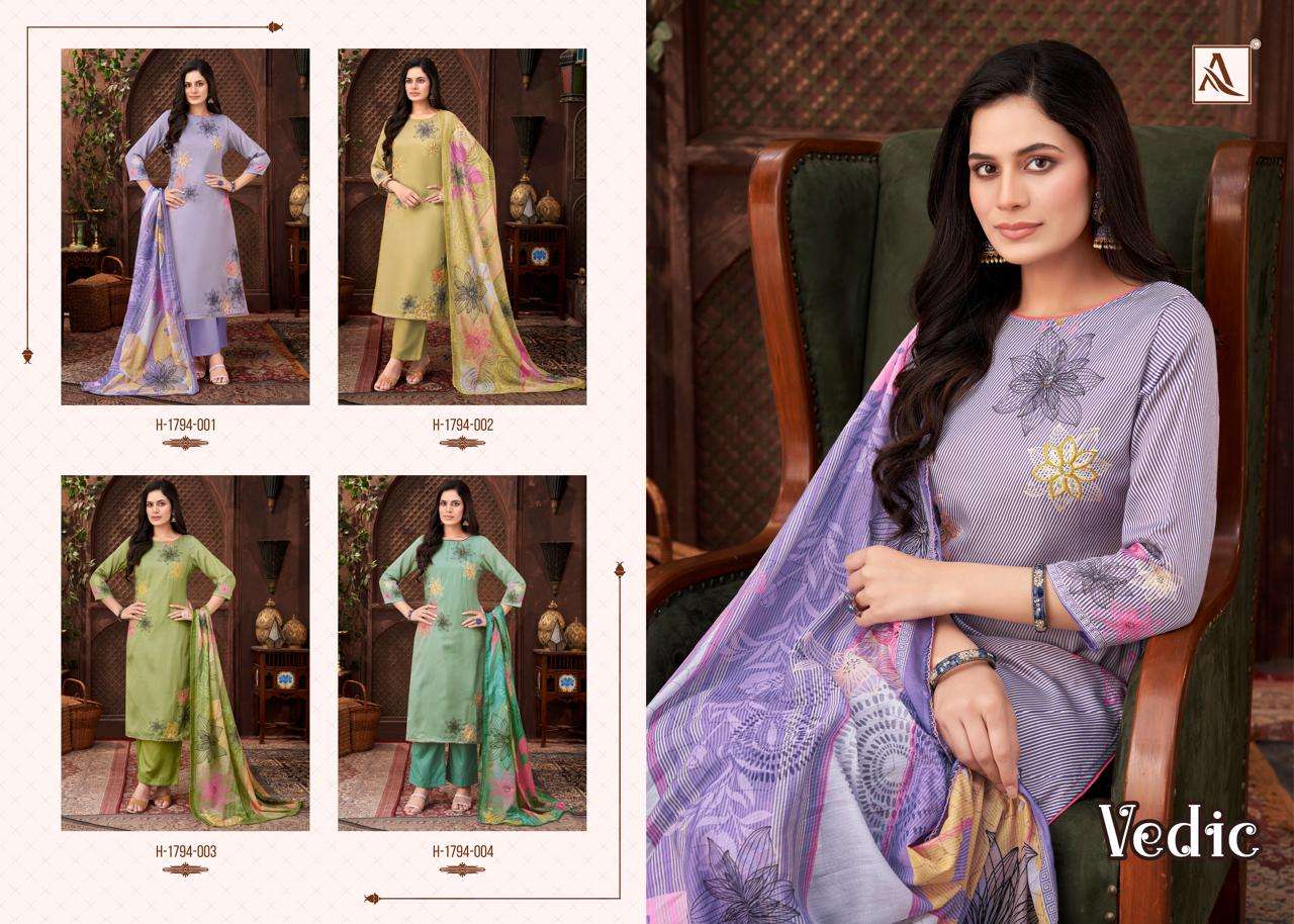 ALOK SUITS VEDIC JAM COTTON DIGITAL PRINT WITH FANCY WORK SUIT