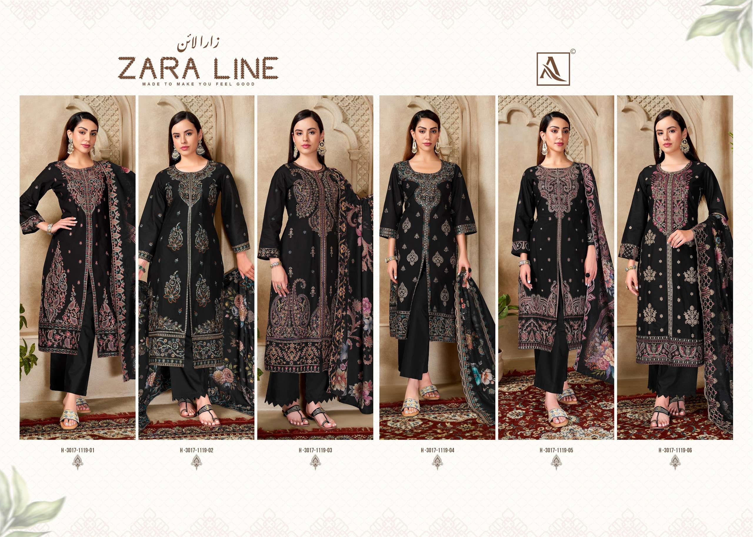 ALOK SUITS ZARA LINE COTTON WITH FANCY PAKISTANI STYLE WORK SUIT