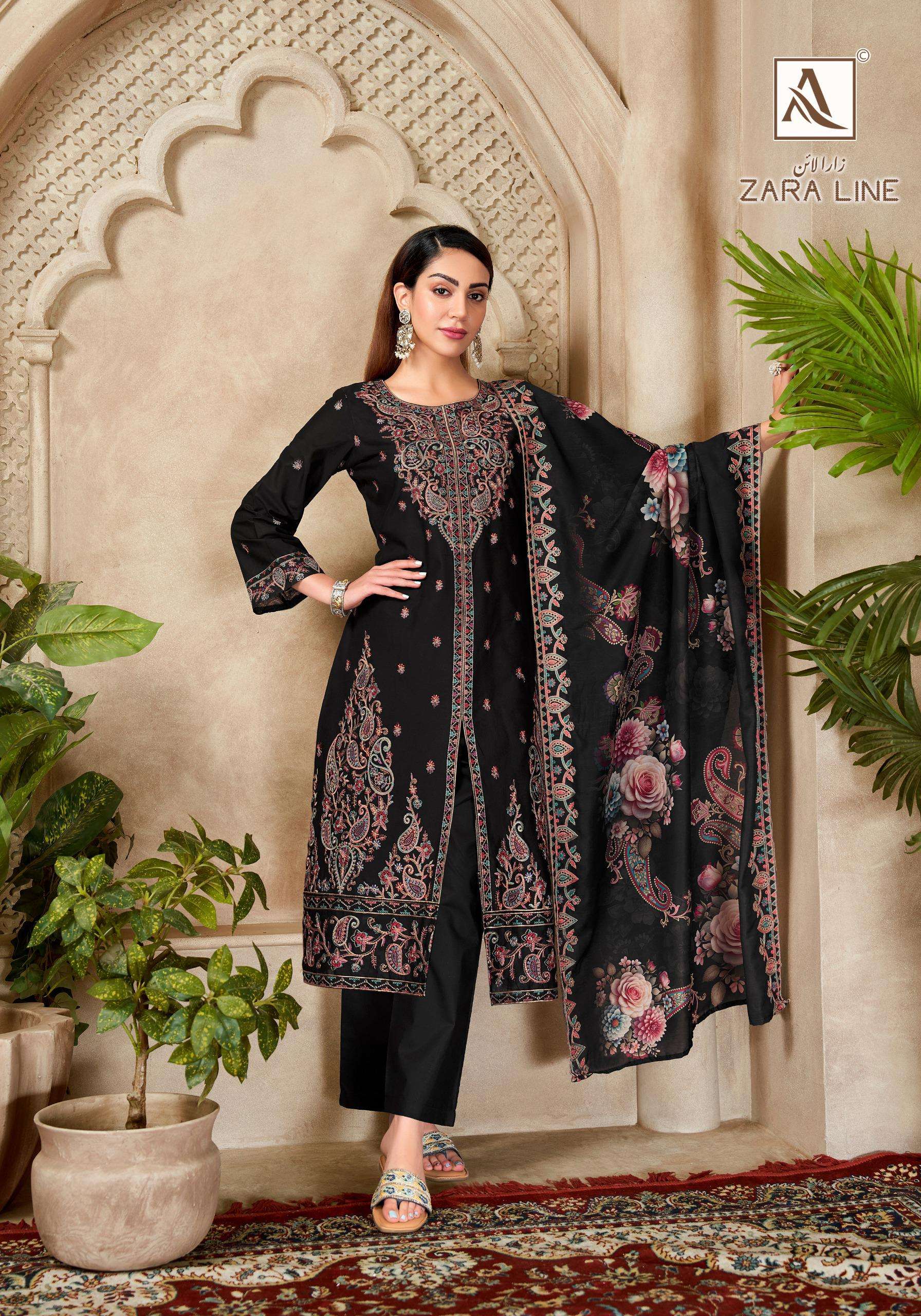 ALOK SUITS ZARA LINE COTTON WITH FANCY PAKISTANI STYLE WORK SUIT