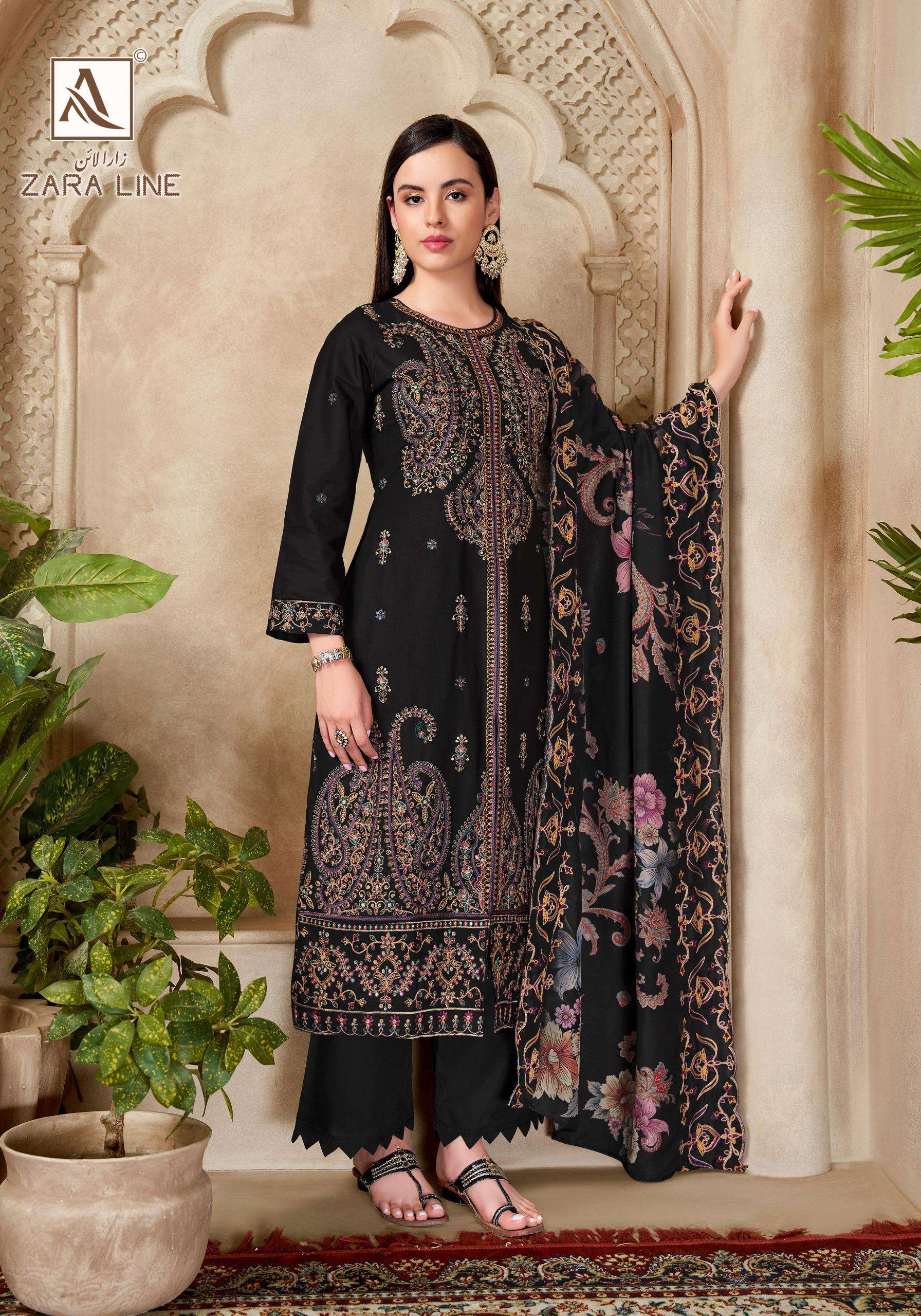 ALOK SUITS ZARA LINE COTTON WITH FANCY PAKISTANI STYLE WORK SUIT