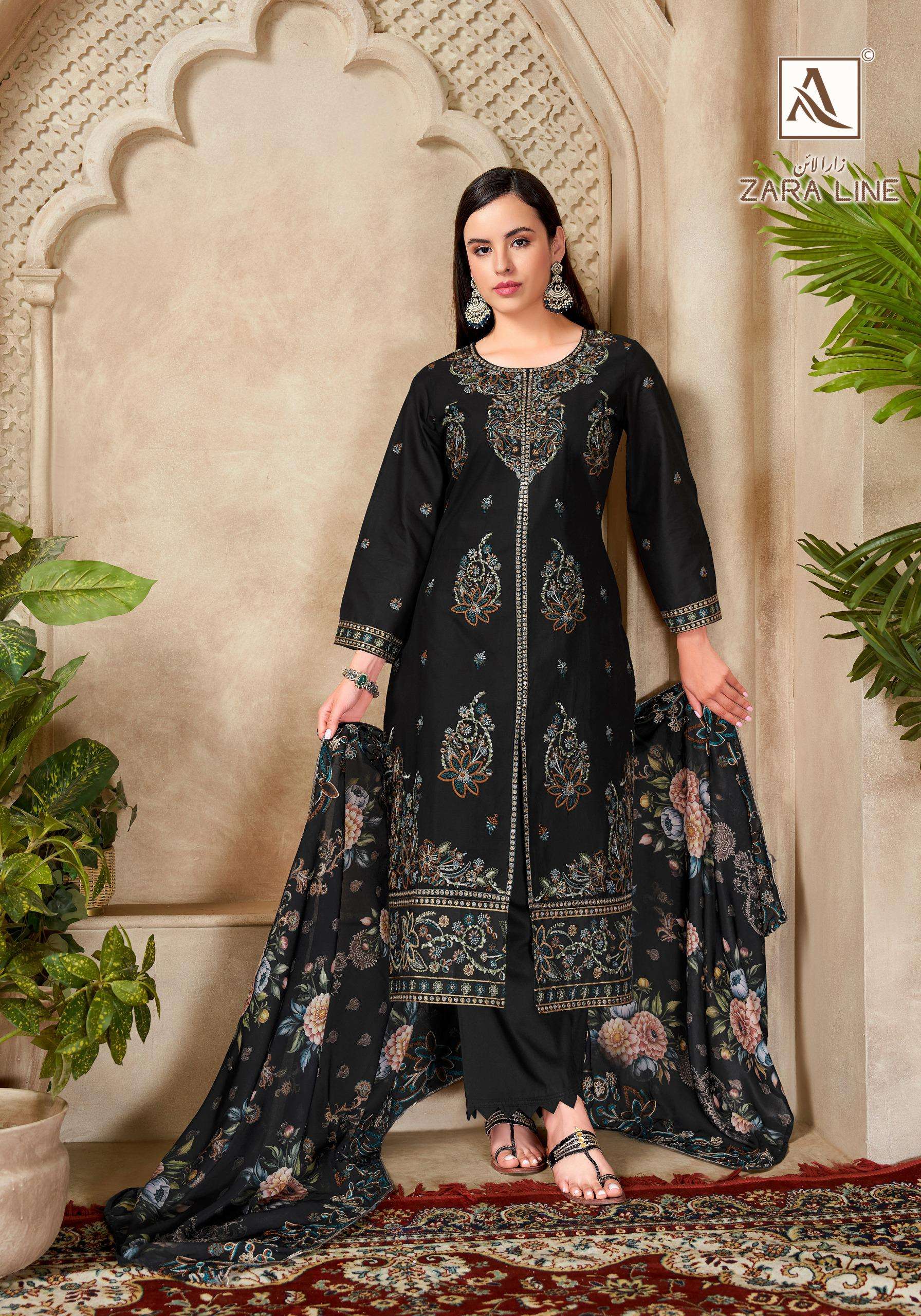 ALOK SUITS ZARA LINE COTTON WITH FANCY PAKISTANI STYLE WORK SUIT