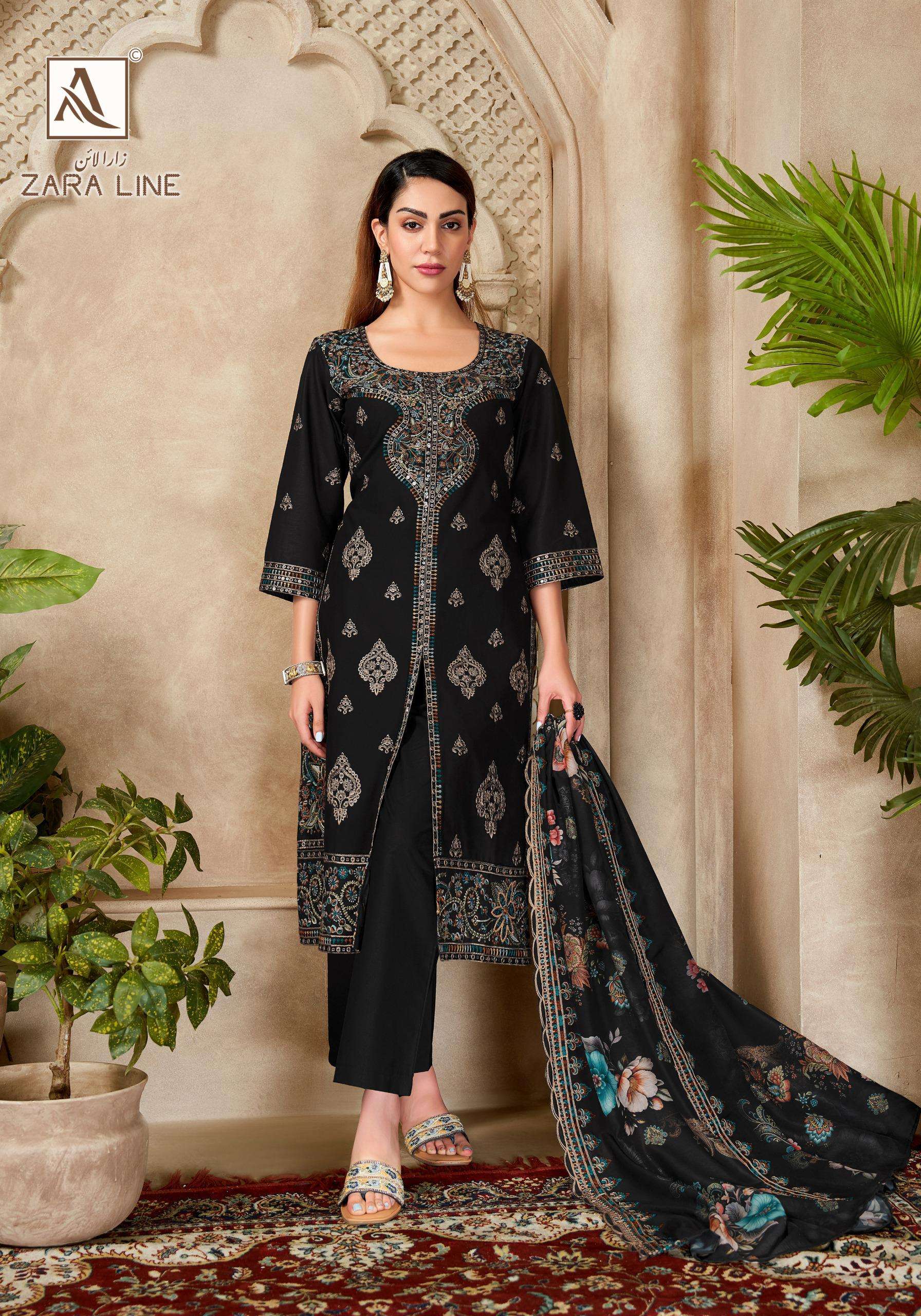 ALOK SUITS ZARA LINE COTTON WITH FANCY PAKISTANI STYLE WORK SUIT