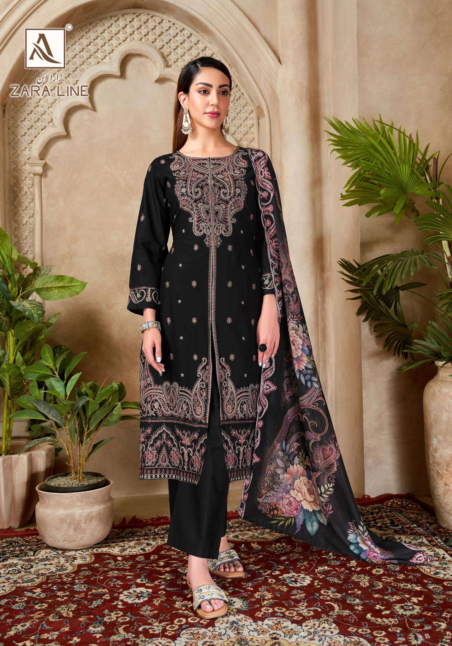 ALOK SUITS ZARA LINE COTTON WITH FANCY PAKISTANI STYLE WORK SUIT