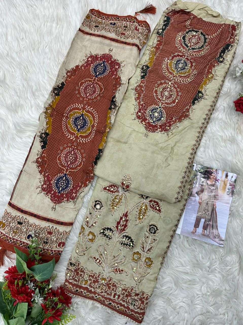 AMRUTVELA AT 215 VISCOSE MUSLIN DIGITAL PRINT WITH DESIGNER WORK SUIT