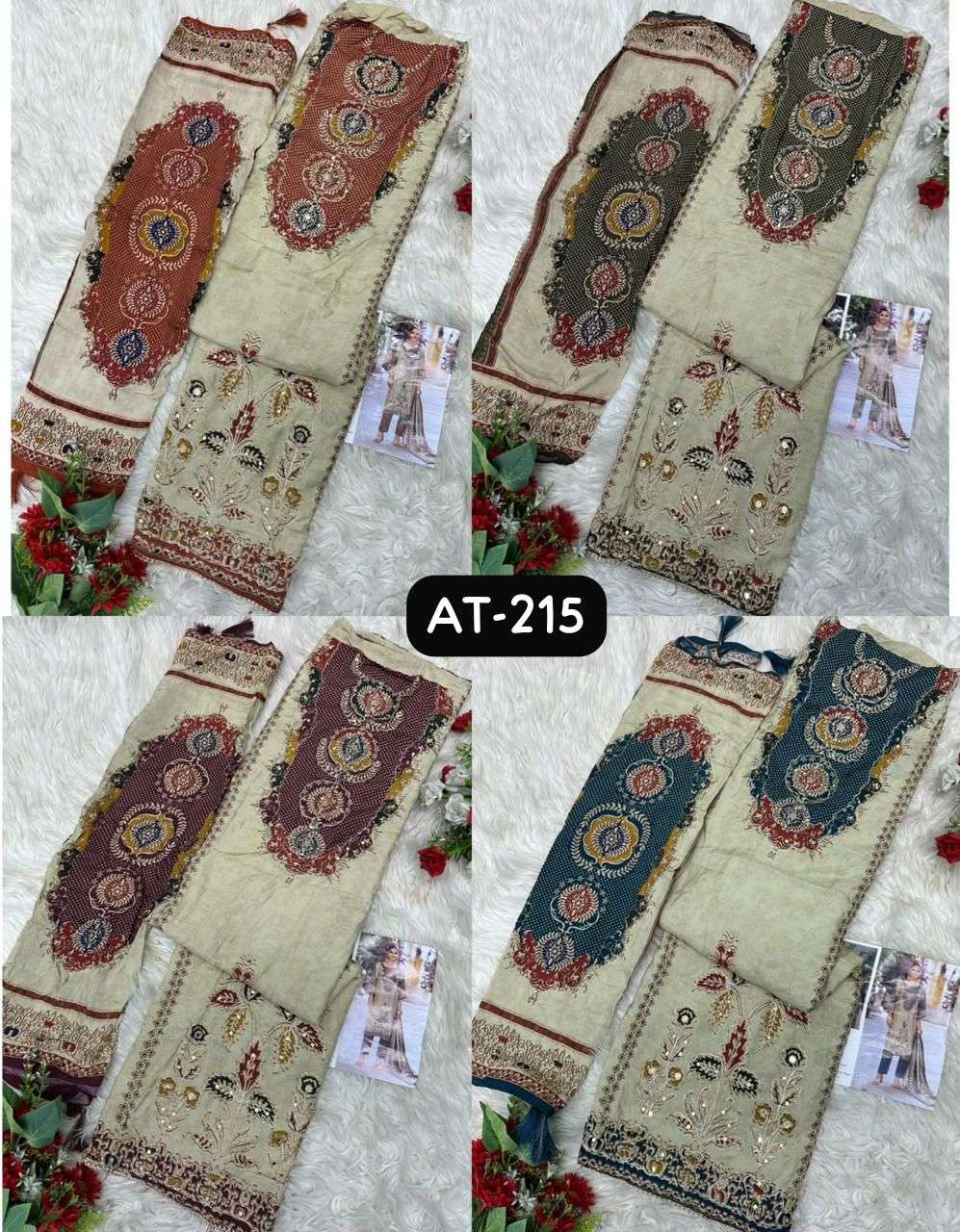 AMRUTVELA AT 215 VISCOSE MUSLIN DIGITAL PRINT WITH DESIGNER WORK SUIT