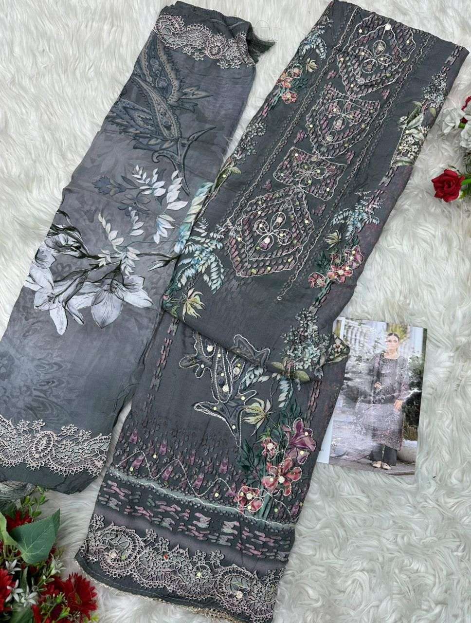 AMRUTVELA AT 222 VISCOSE DIGITAL PRINT WITH DESIGNER WORK SUIT