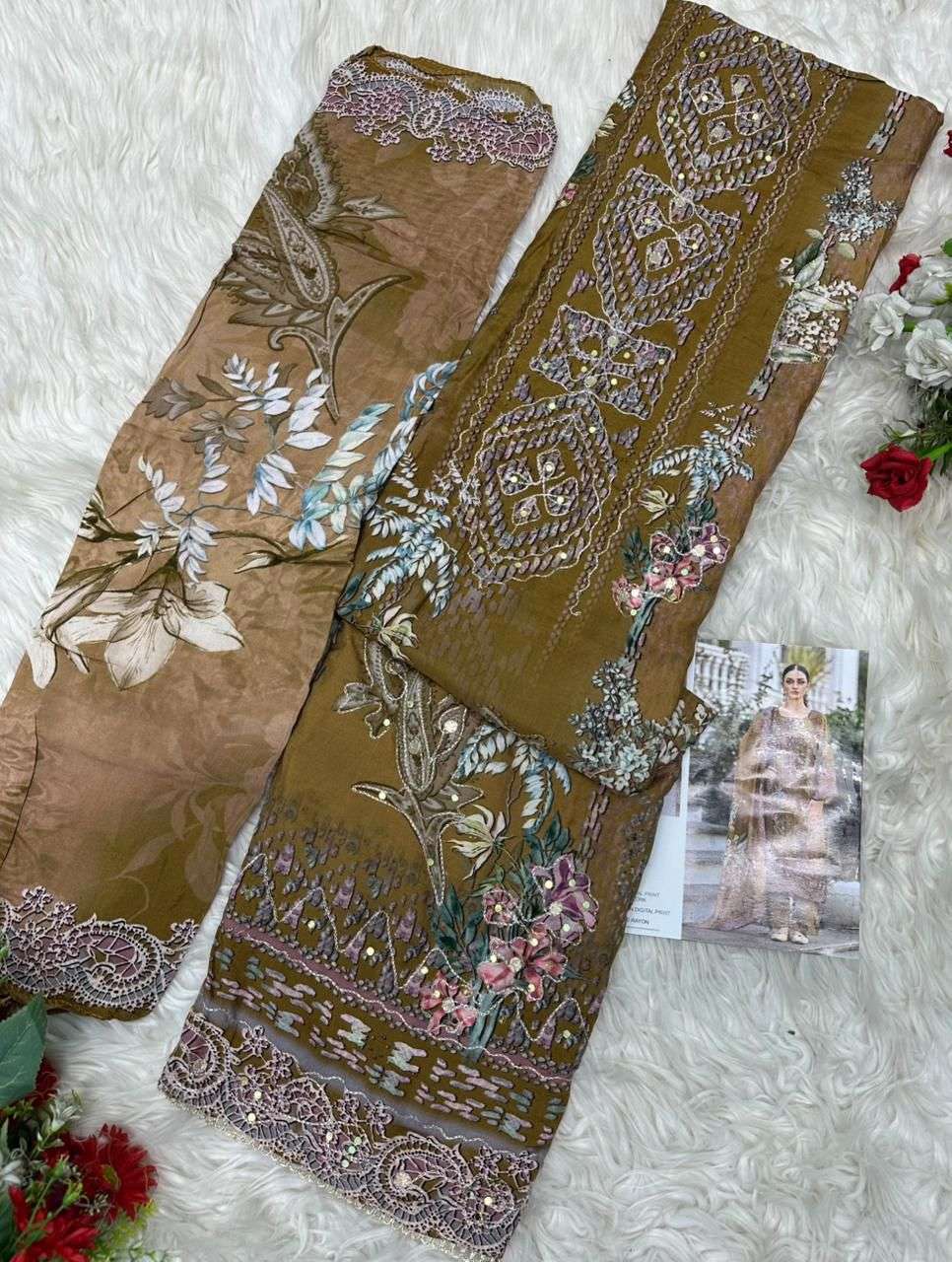 AMRUTVELA AT 222 VISCOSE DIGITAL PRINT WITH DESIGNER WORK SUIT