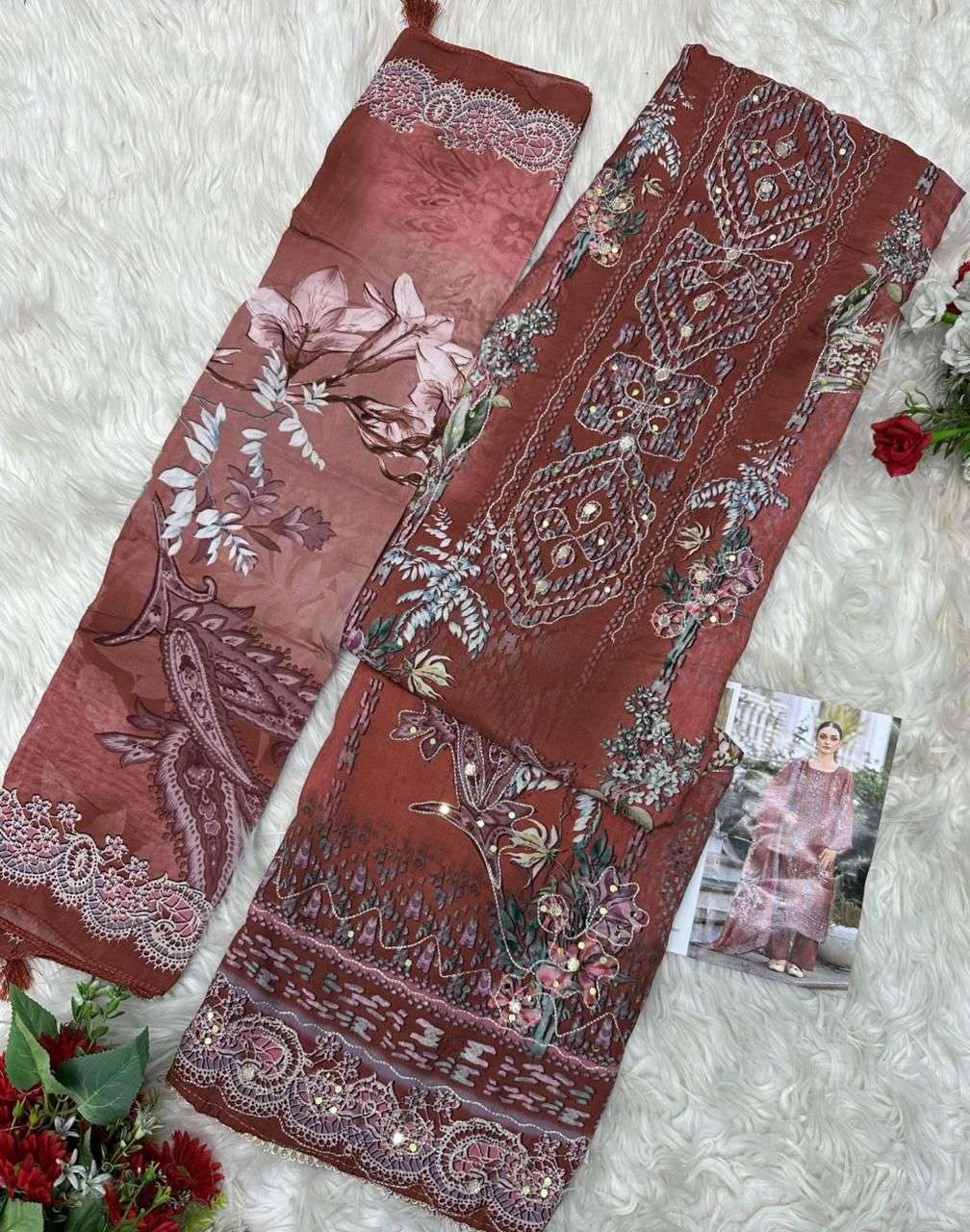 AMRUTVELA AT 222 VISCOSE DIGITAL PRINT WITH DESIGNER WORK SUIT