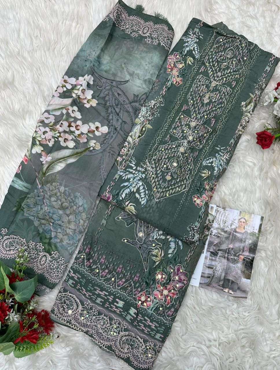 AMRUTVELA AT 222 VISCOSE DIGITAL PRINT WITH DESIGNER WORK SUIT