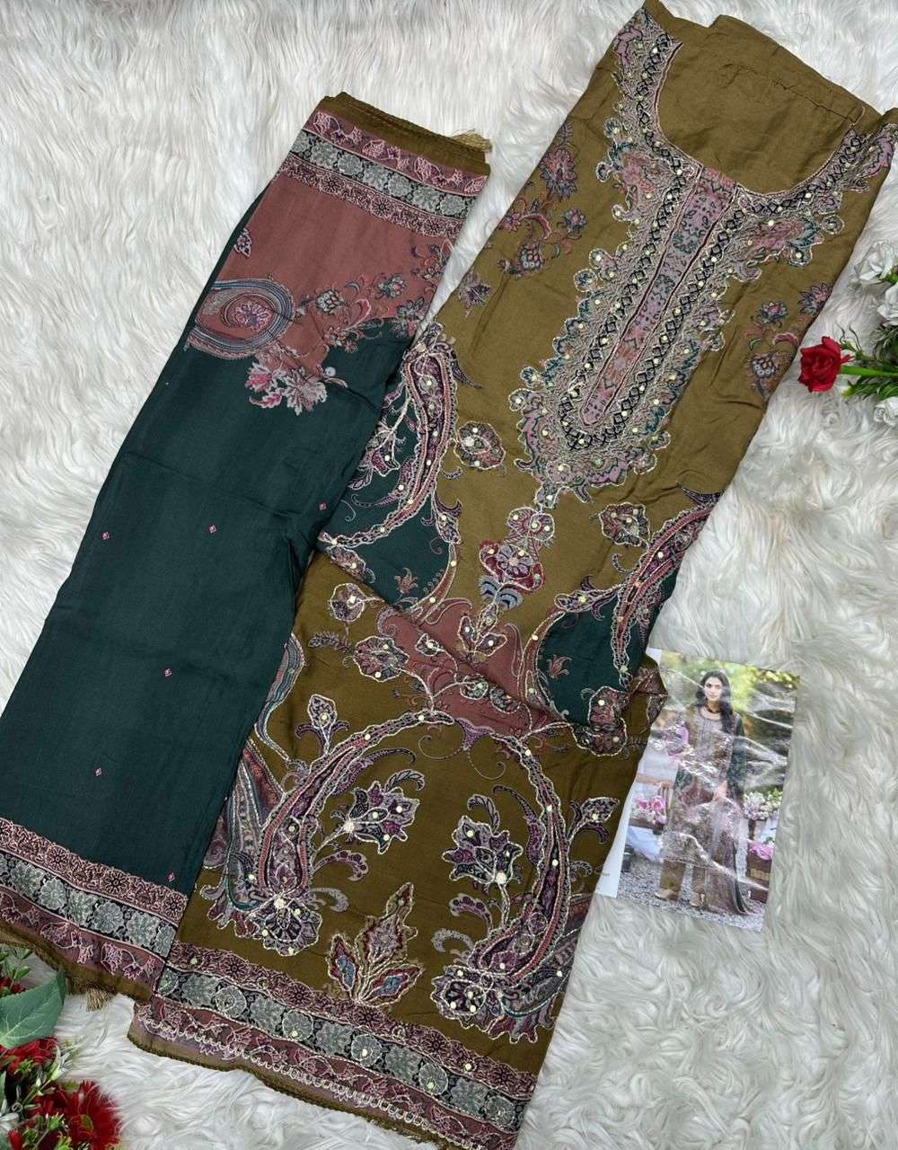 AMRUTVELA AT AT 224 VISCOSE DIGITAL PRINT WITH FANCY DESIGNER WORK SUIT