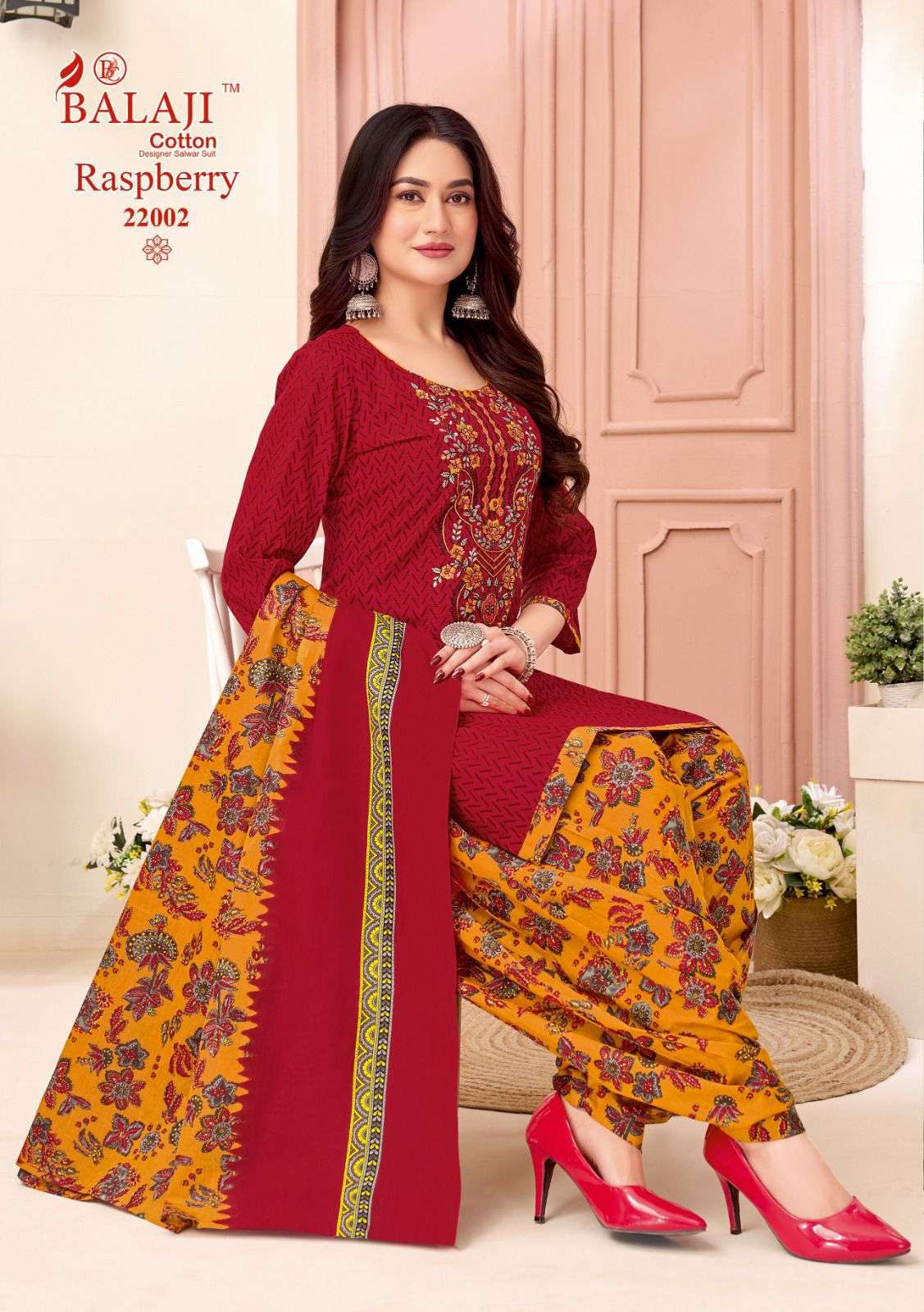 BALAJI COTTON RASPBERRY VOL 22 COTTON PATIYALA SUIT