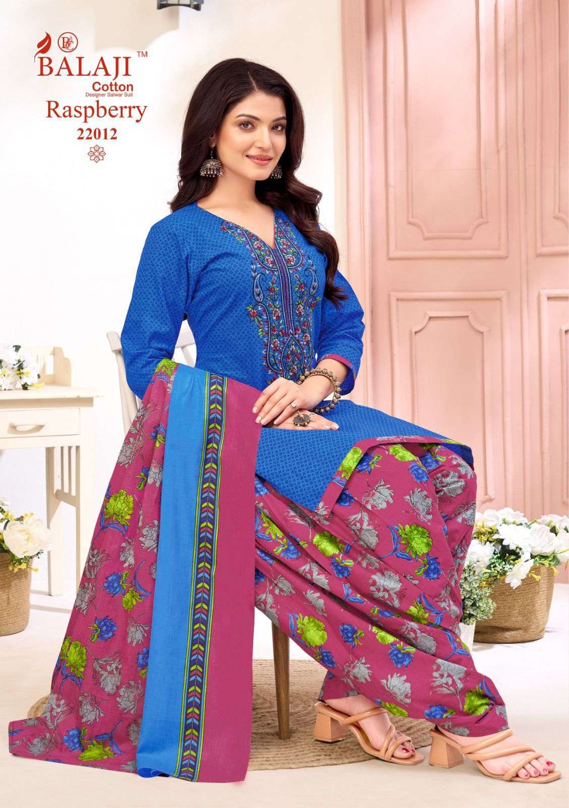 BALAJI COTTON RASPBERRY VOL 22 COTTON PATIYALA SUIT
