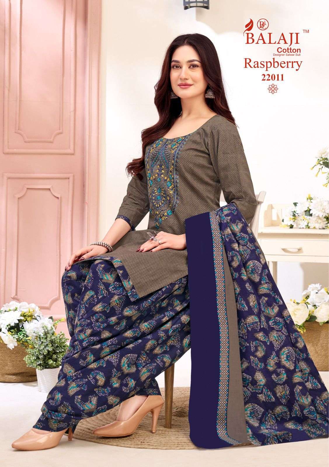 BALAJI COTTON RASPBERRY VOL 22 COTTON PATIYALA SUIT