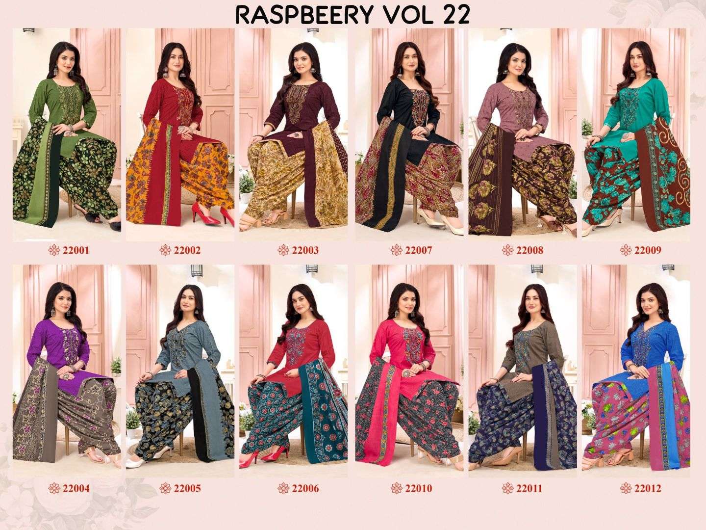 BALAJI COTTON RASPBERRY VOL 22 COTTON PATIYALA SUIT