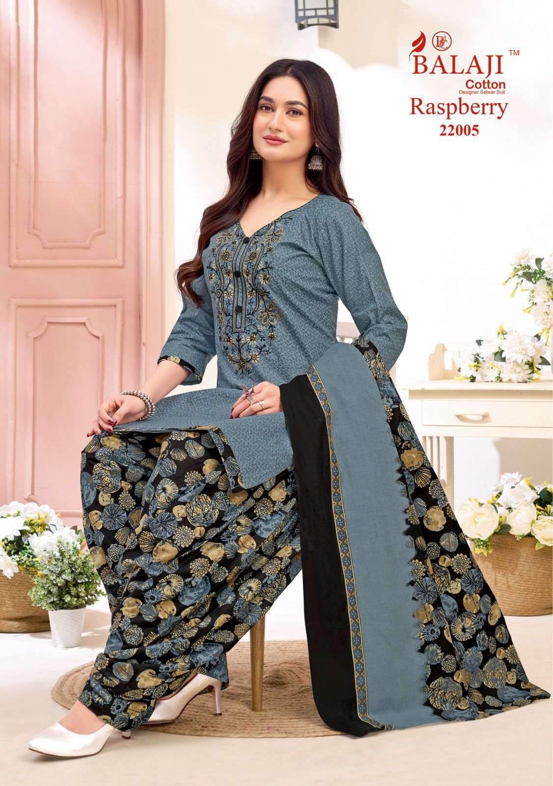 BALAJI COTTON RASPBERRY VOL 22 COTTON PATIYALA SUIT