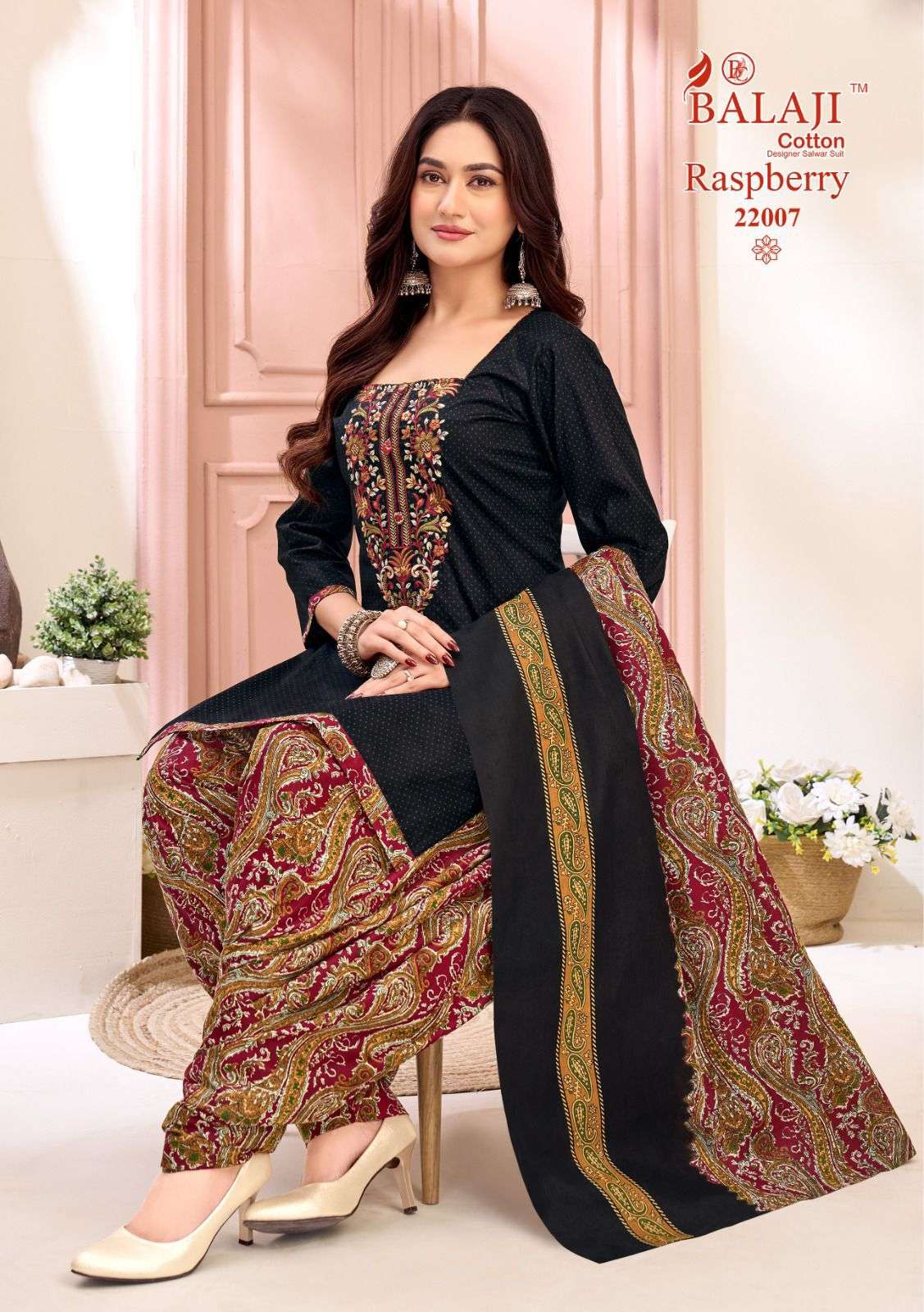 BALAJI COTTON RASPBERRY VOL 22 COTTON PATIYALA SUIT