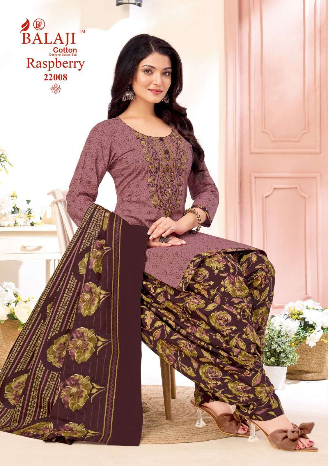 BALAJI COTTON RASPBERRY VOL 22 COTTON PATIYALA SUIT