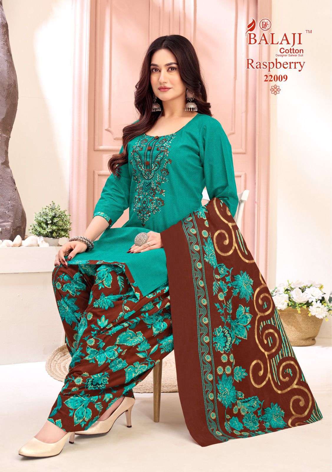 BALAJI COTTON RASPBERRY VOL 22 COTTON PATIYALA SUIT