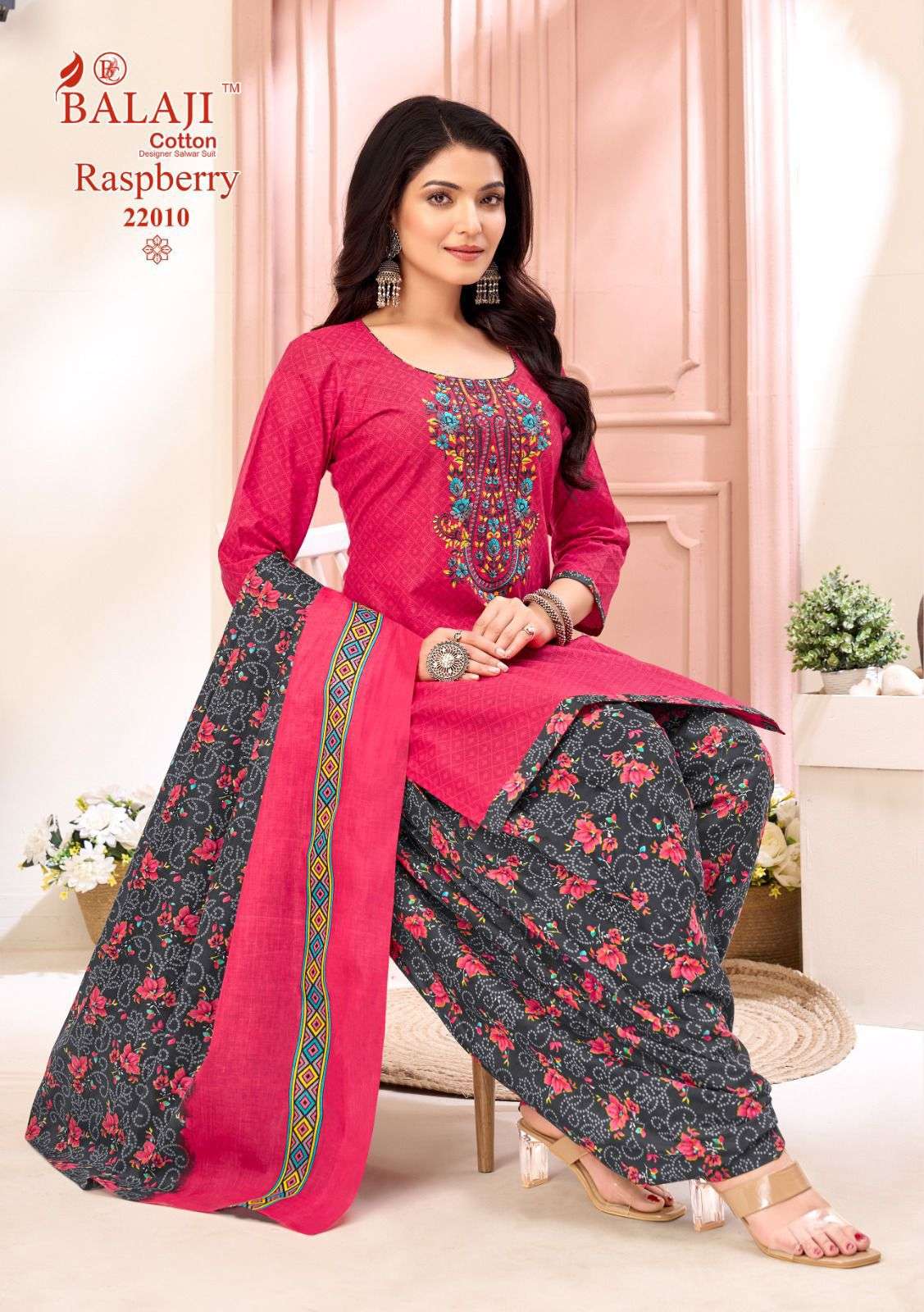 BALAJI COTTON RASPBERRY VOL 22 COTTON PATIYALA SUIT