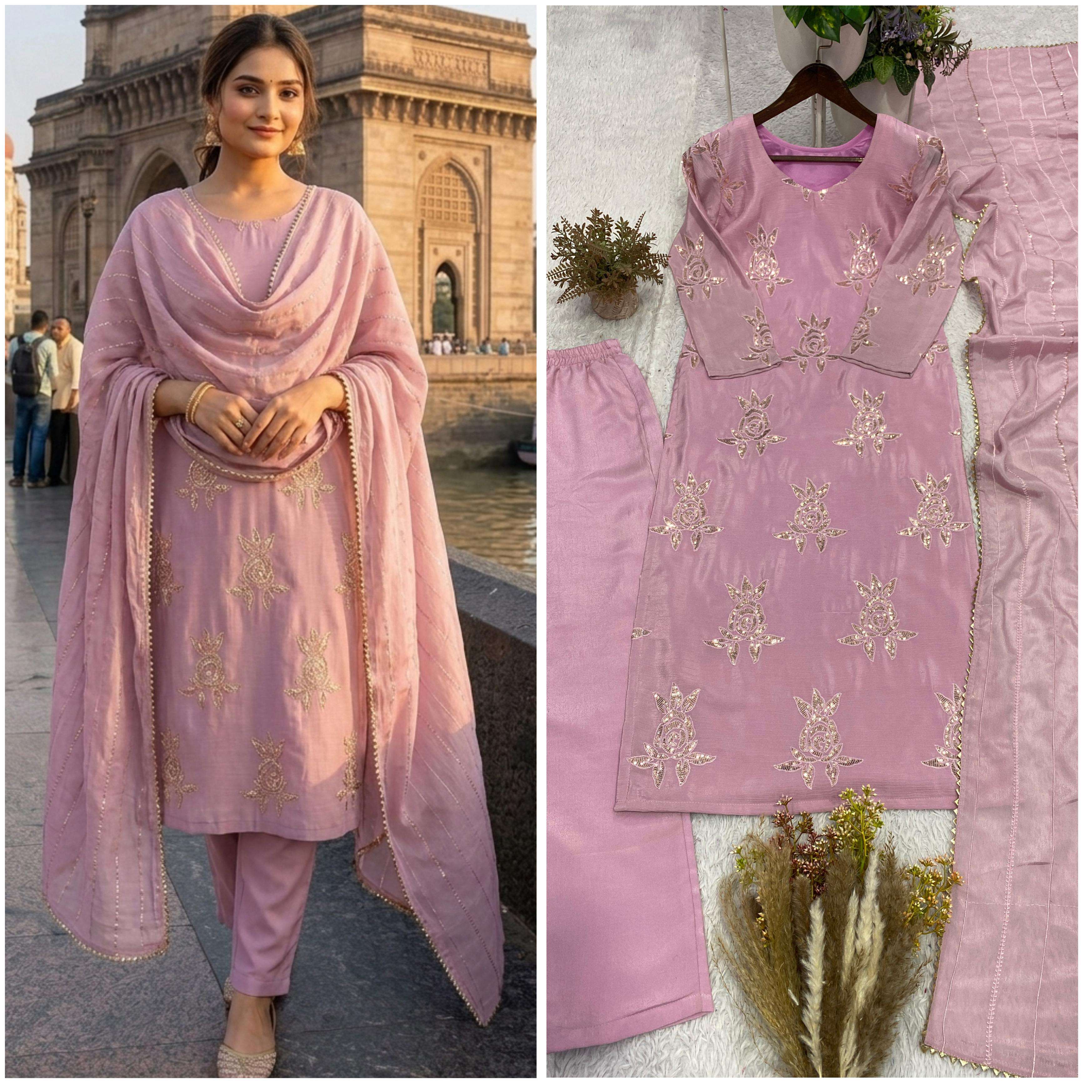 BE 476 BEAUTIFUL DESIGNER WORK PARTY WEAR LADIES SUIT