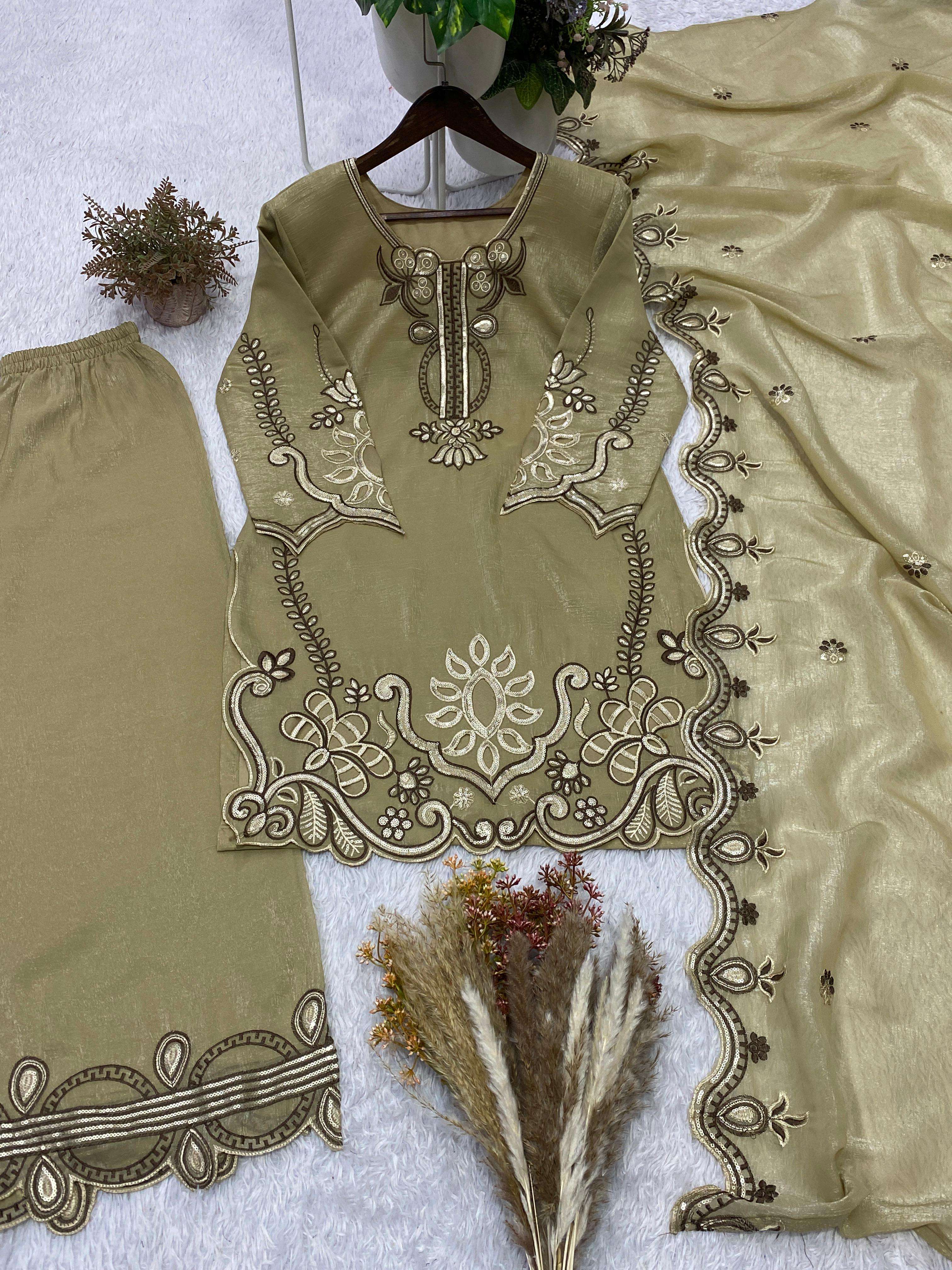 BE 477 SILK DESIGNER EMBROIDERED WORK PARTY WEAR LADIES SUIT