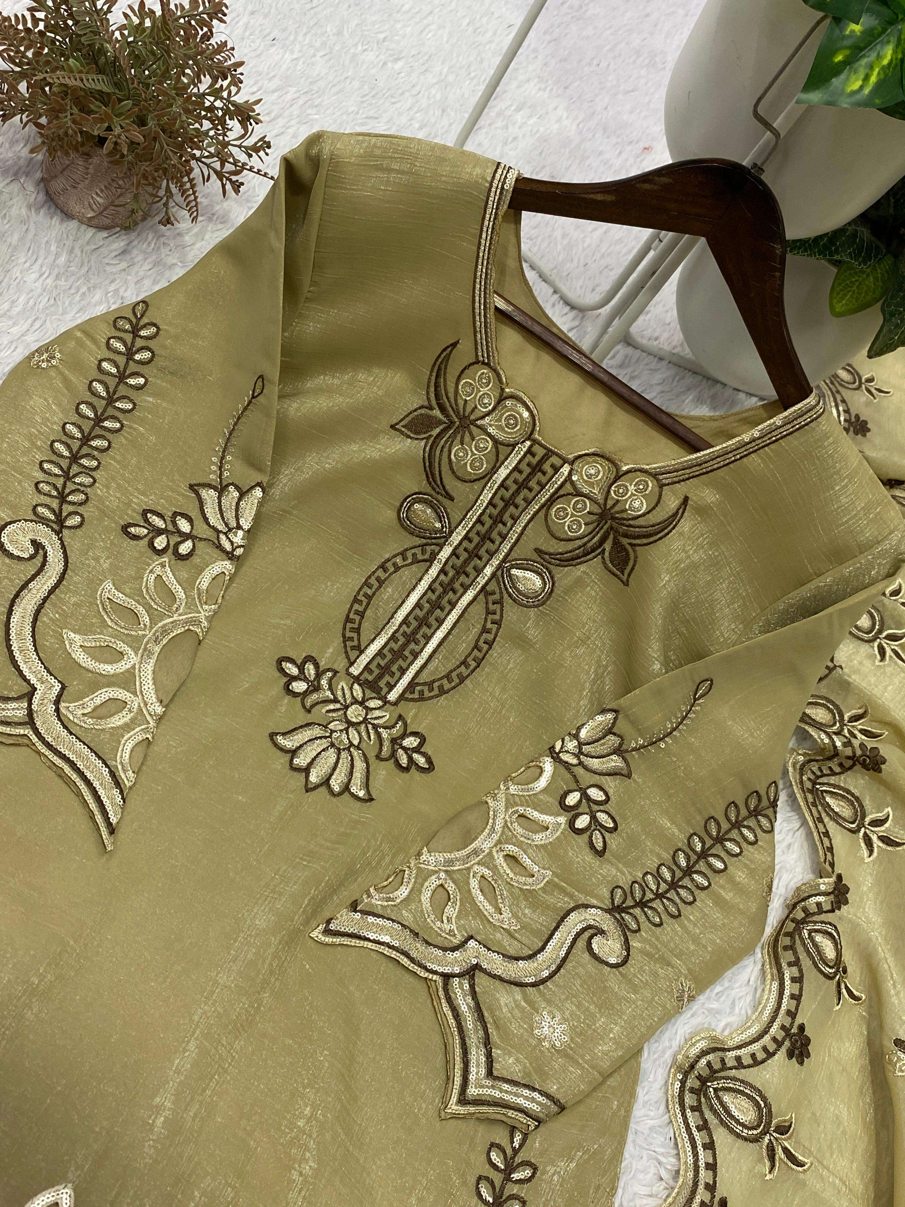 BE 477 SILK DESIGNER EMBROIDERED WORK PARTY WEAR LADIES SUIT