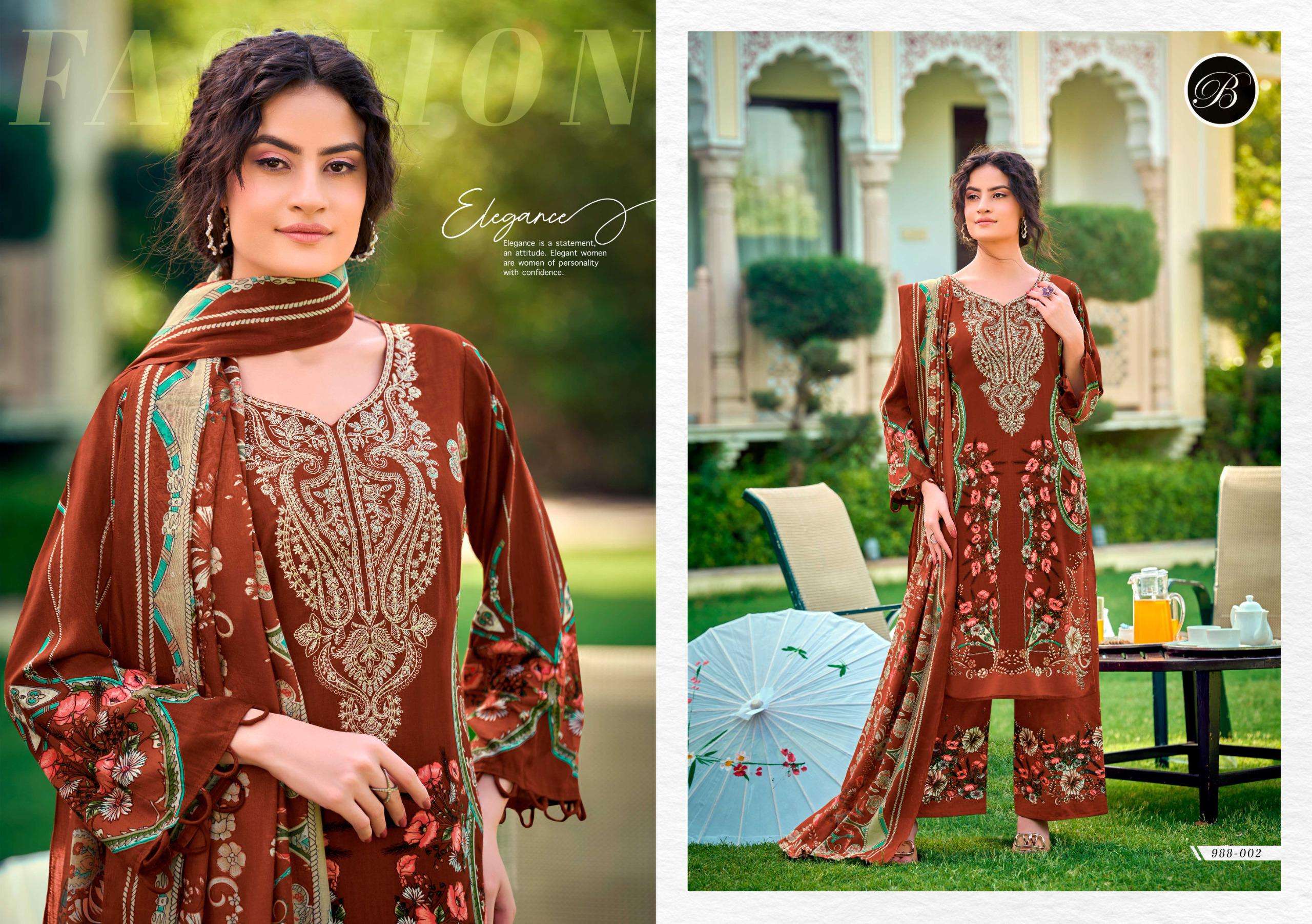 BELLIZA DESIGNER STUDIO DILSHAD VOL 6 VISCOSE DIGITAL PRINT WITH WORK SUIT