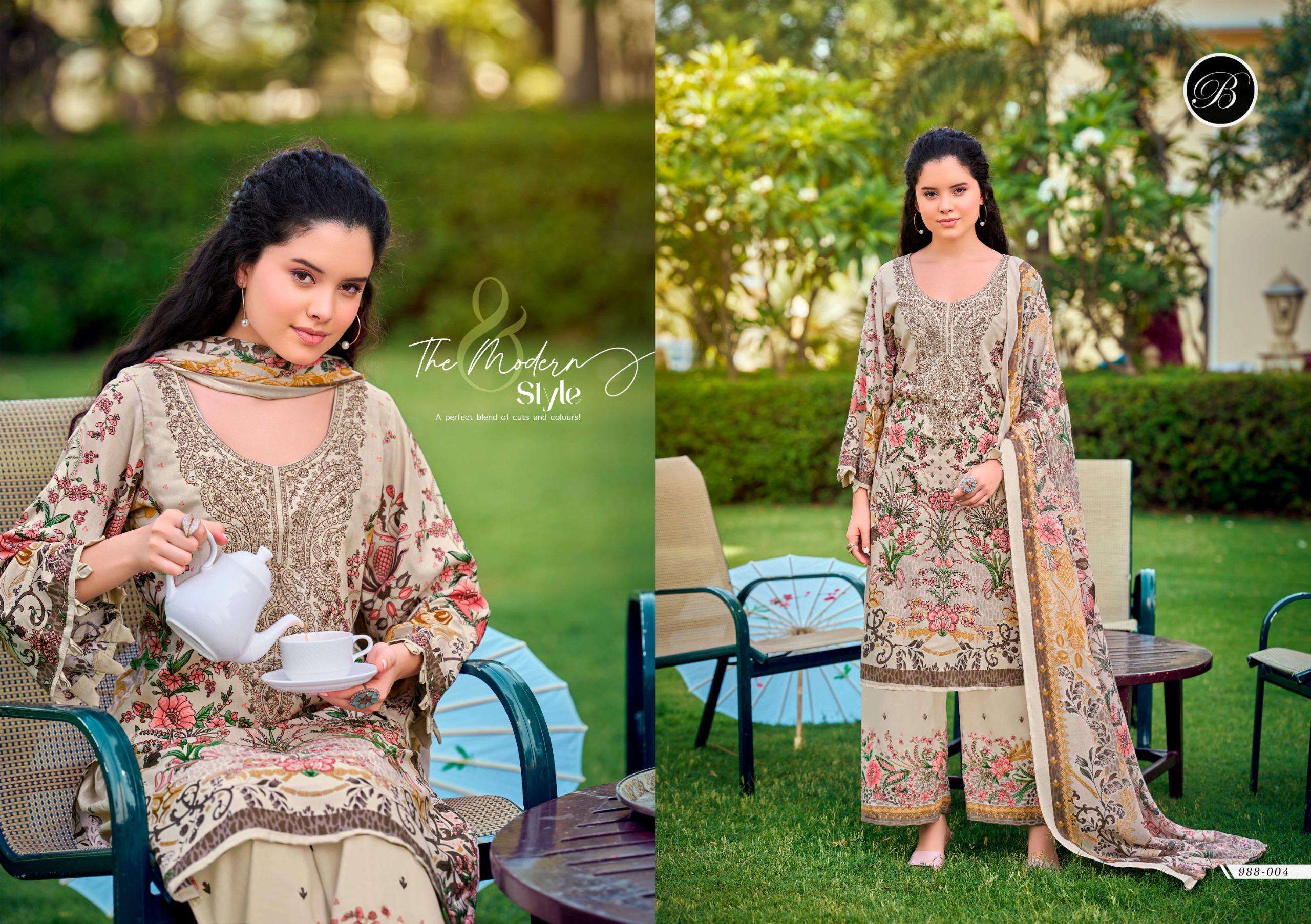 BELLIZA DESIGNER STUDIO DILSHAD VOL 6 VISCOSE DIGITAL PRINT WITH WORK SUIT