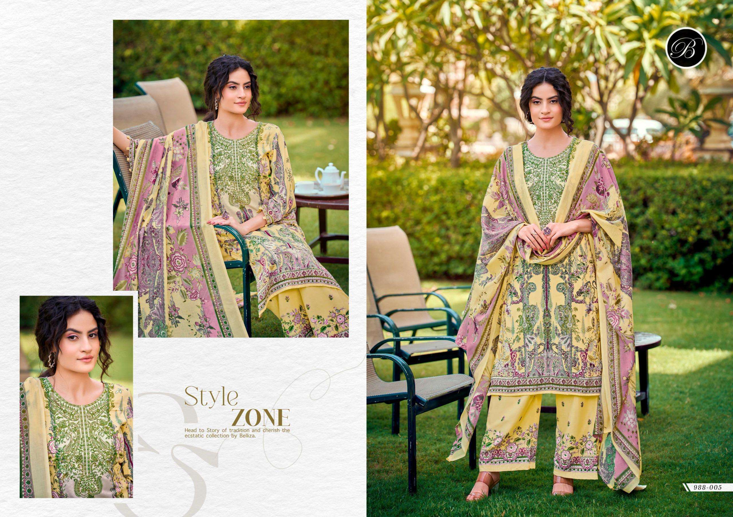 BELLIZA DESIGNER STUDIO DILSHAD VOL 6 VISCOSE DIGITAL PRINT WITH WORK SUIT
