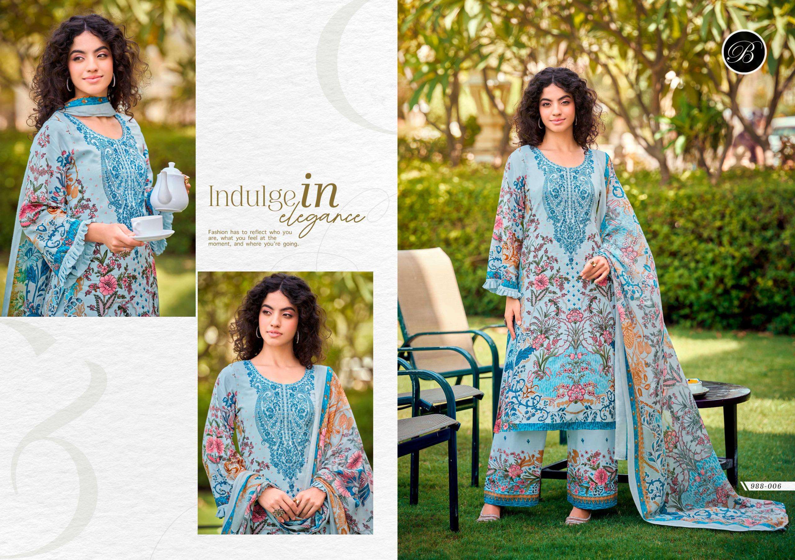 BELLIZA DESIGNER STUDIO DILSHAD VOL 6 VISCOSE DIGITAL PRINT WITH WORK SUIT