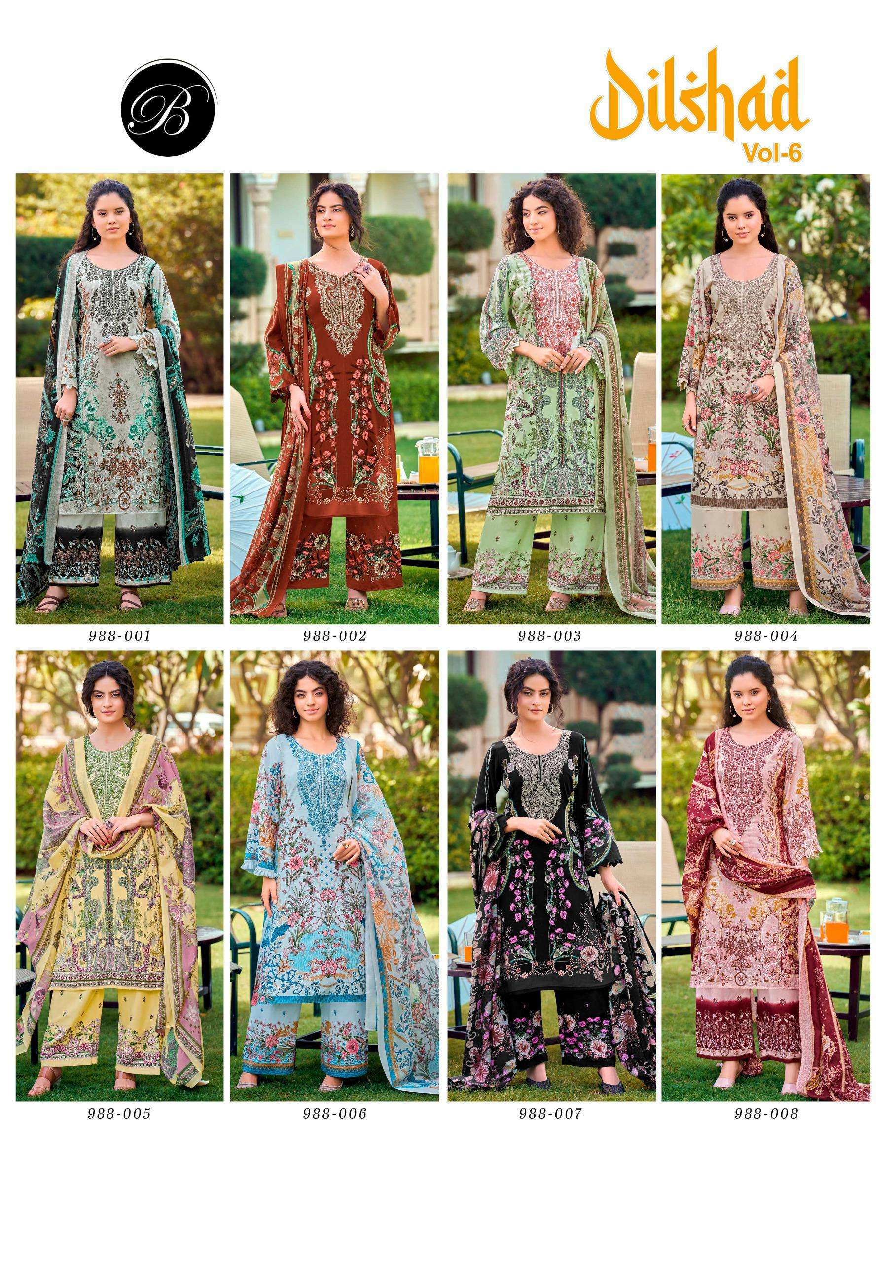 BELLIZA DESIGNER STUDIO DILSHAD VOL 6 VISCOSE DIGITAL PRINT WITH WORK SUIT