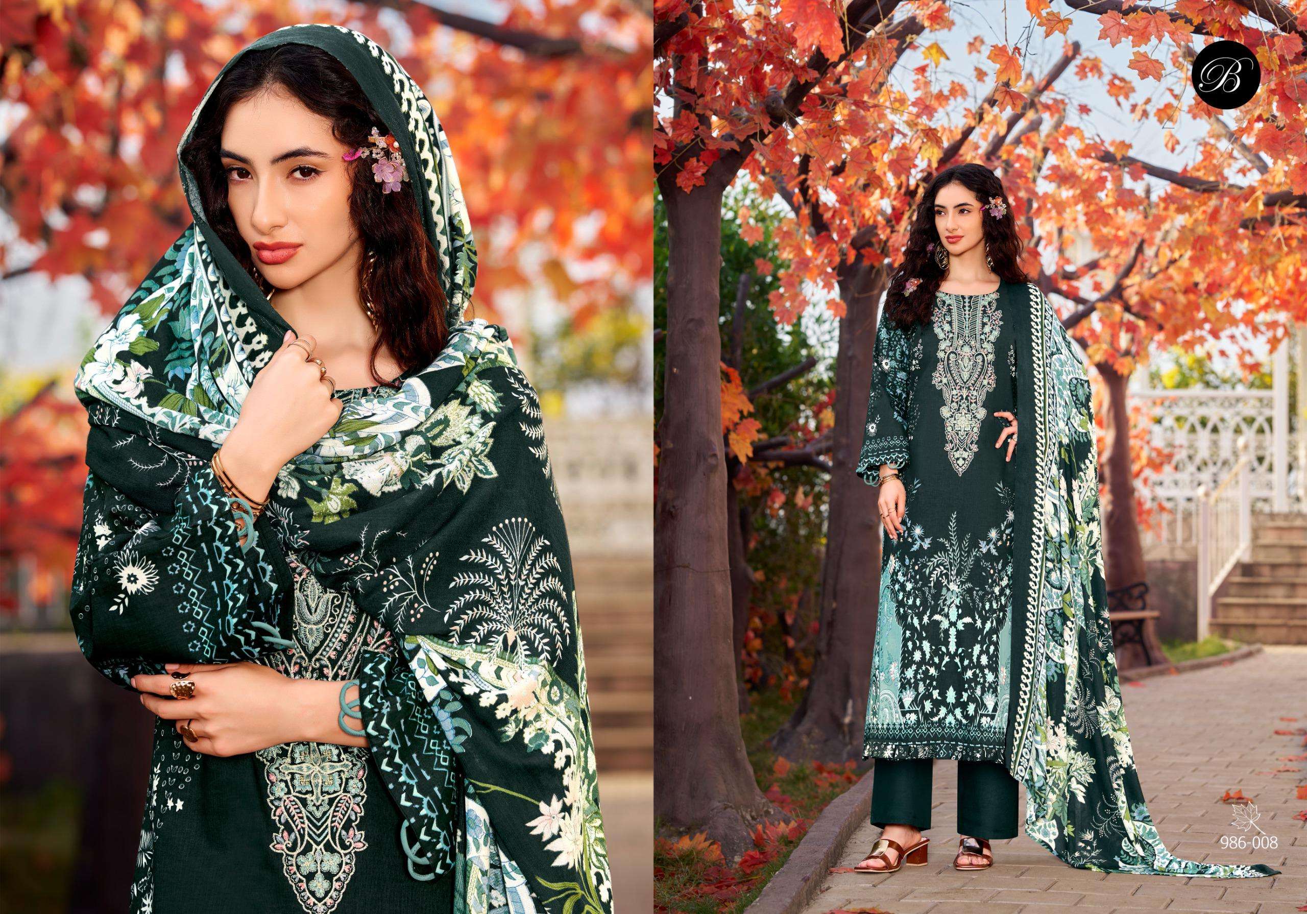 BELLIZA DESIGNER STUDIO NAIRA VOL 146 OTTON DIGITAL PRINTS WITH FANCY WORK SUIT