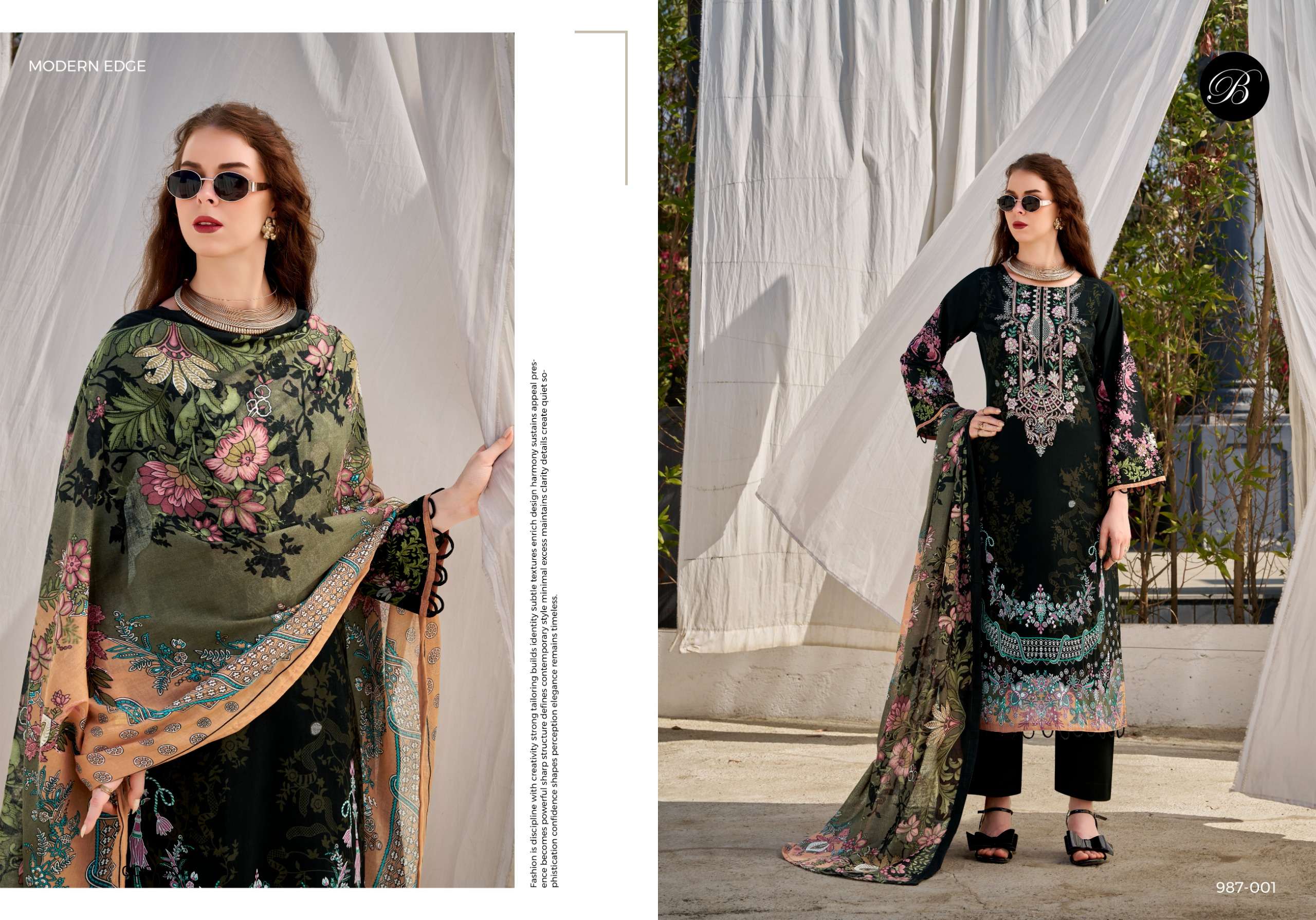 BELLIZA DESIGNER STUDIO NAIRA VOL 147 COTTON DIGITAL PRINT WITH FANCY EMBROIDERY WORK SUIT