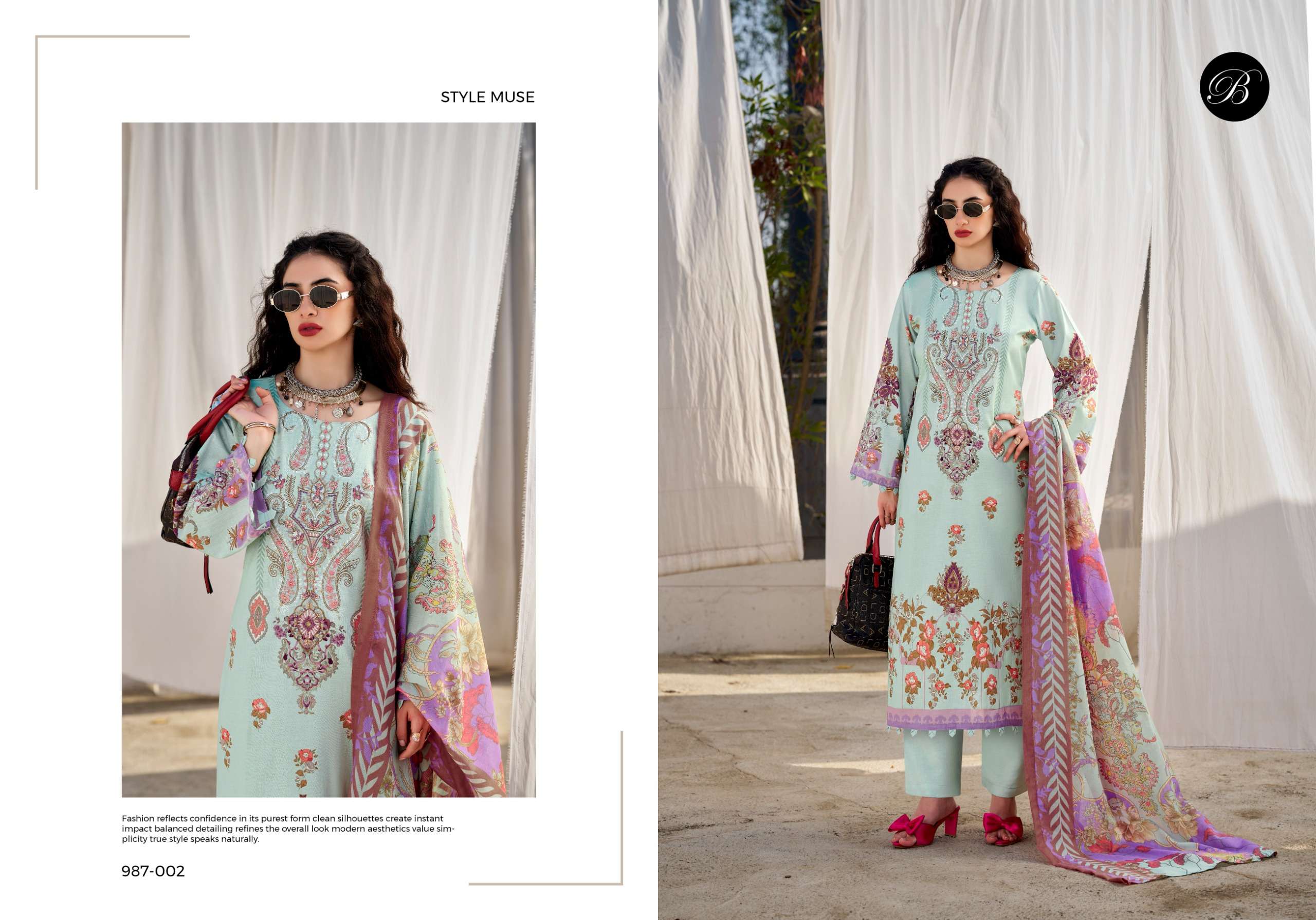 BELLIZA DESIGNER STUDIO NAIRA VOL 147 COTTON DIGITAL PRINT WITH FANCY EMBROIDERY WORK SUIT