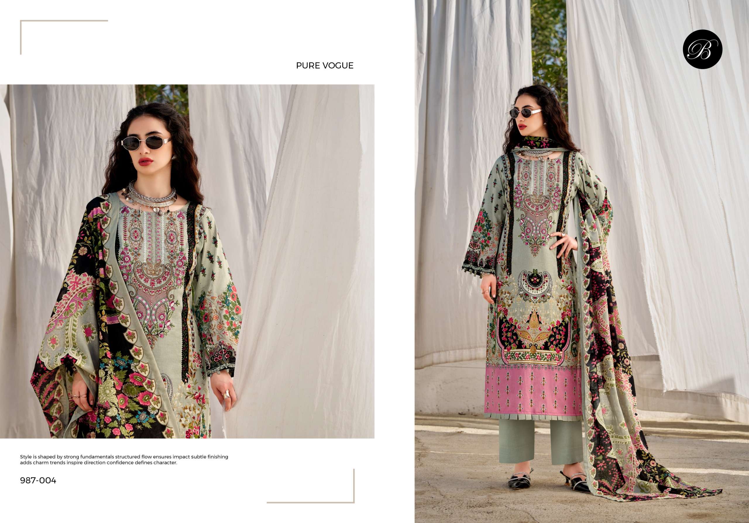 BELLIZA DESIGNER STUDIO NAIRA VOL 147 COTTON DIGITAL PRINT WITH FANCY EMBROIDERY WORK SUIT