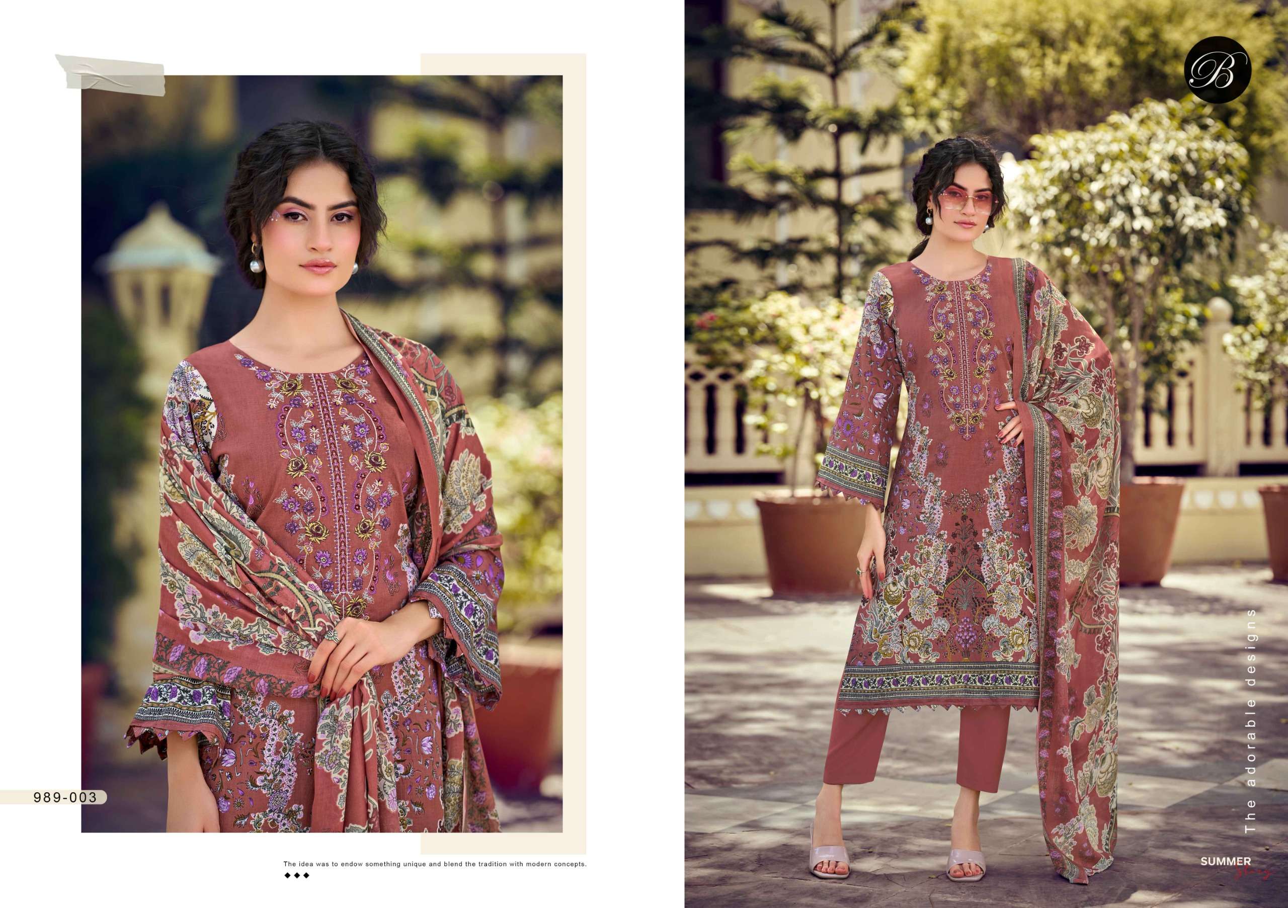 BELLIZA DESIGNER STUDIO NAIRA VOL 148 COTTON DIGITAL PRINT WITH FANCY EMBROIDERY WORK SUIT